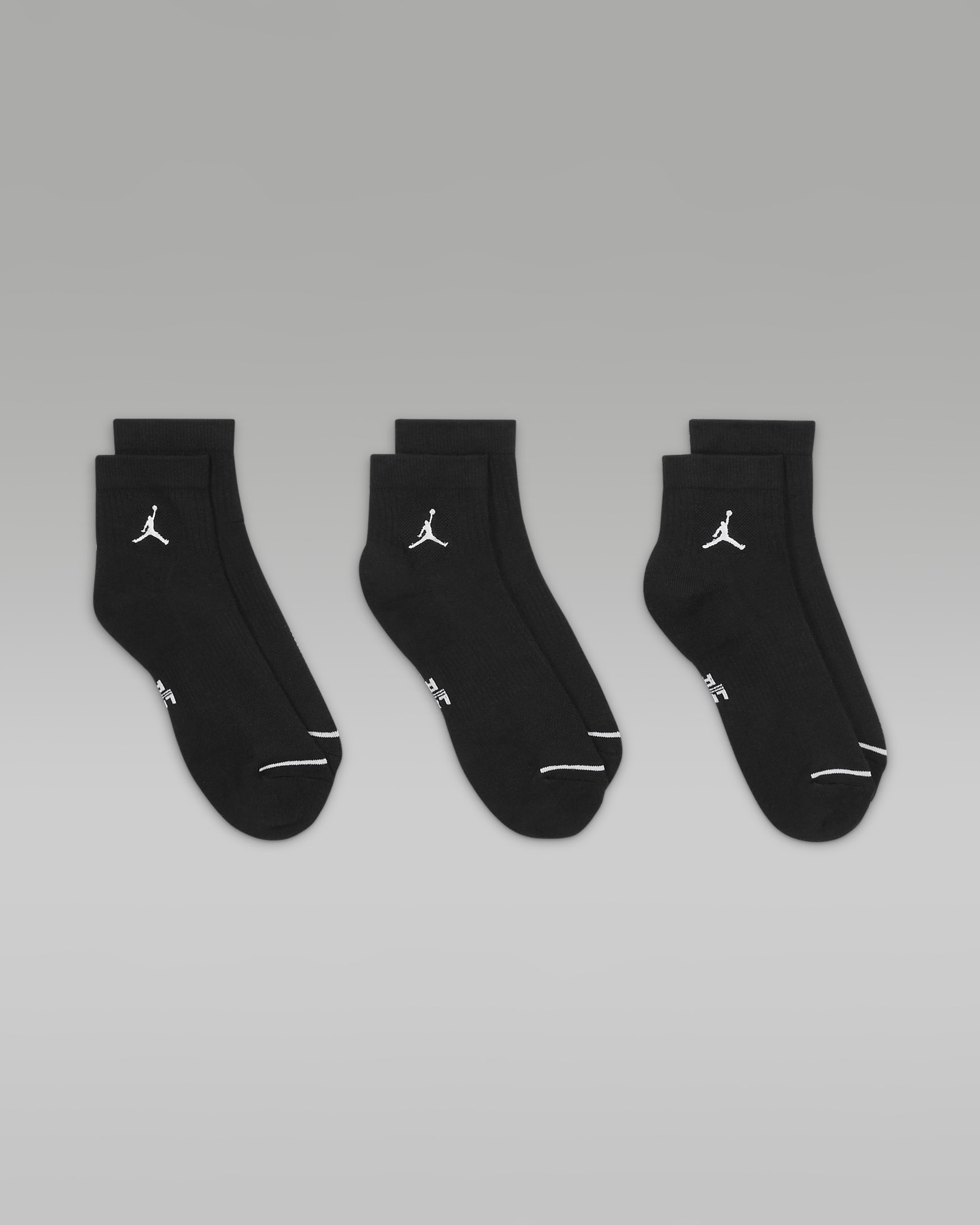 Jordan Everyday Ankle Socks (3 Pairs) - Black/White