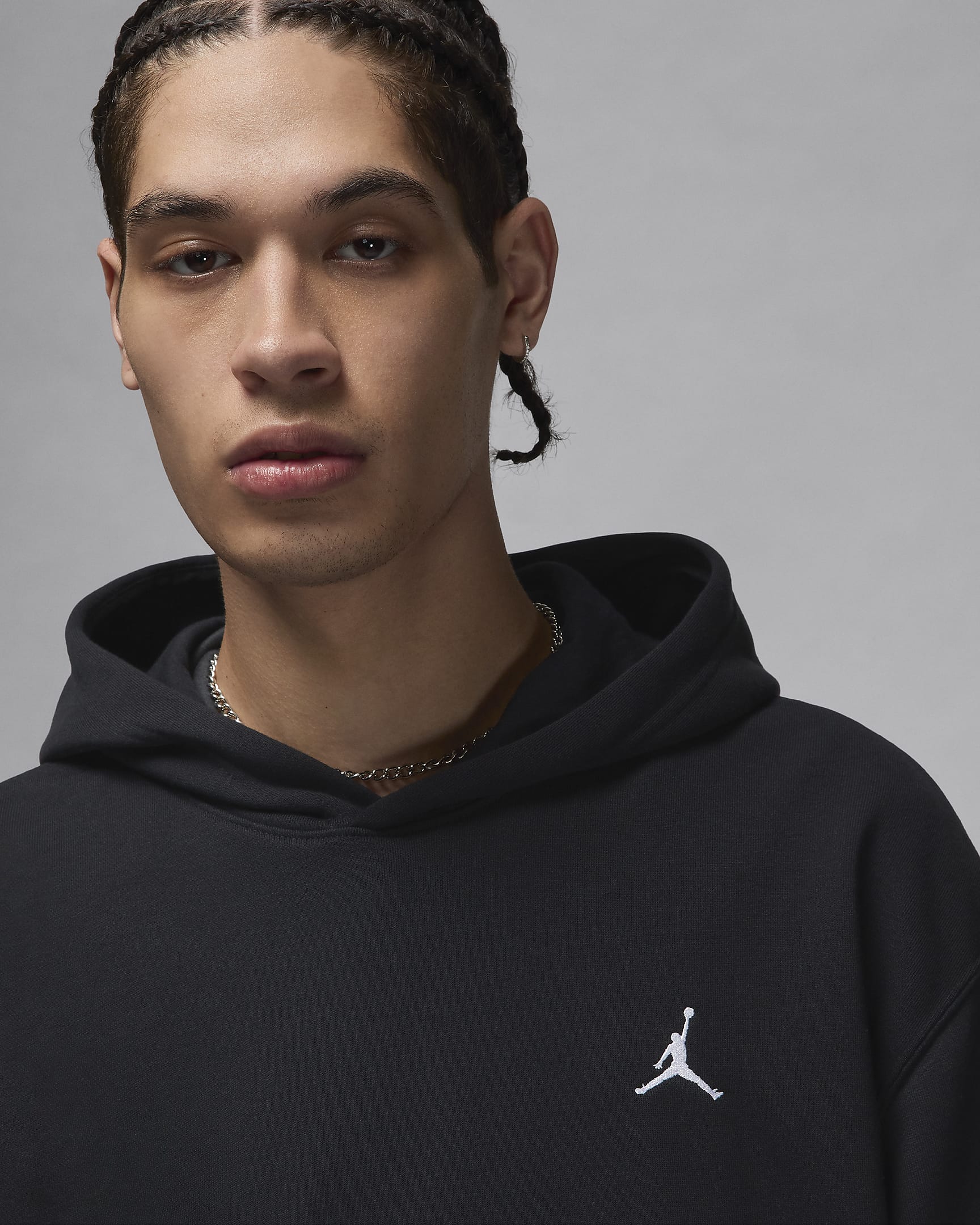 Jordan Brooklyn Fleece Men's Pullover Hoodie - Black/White