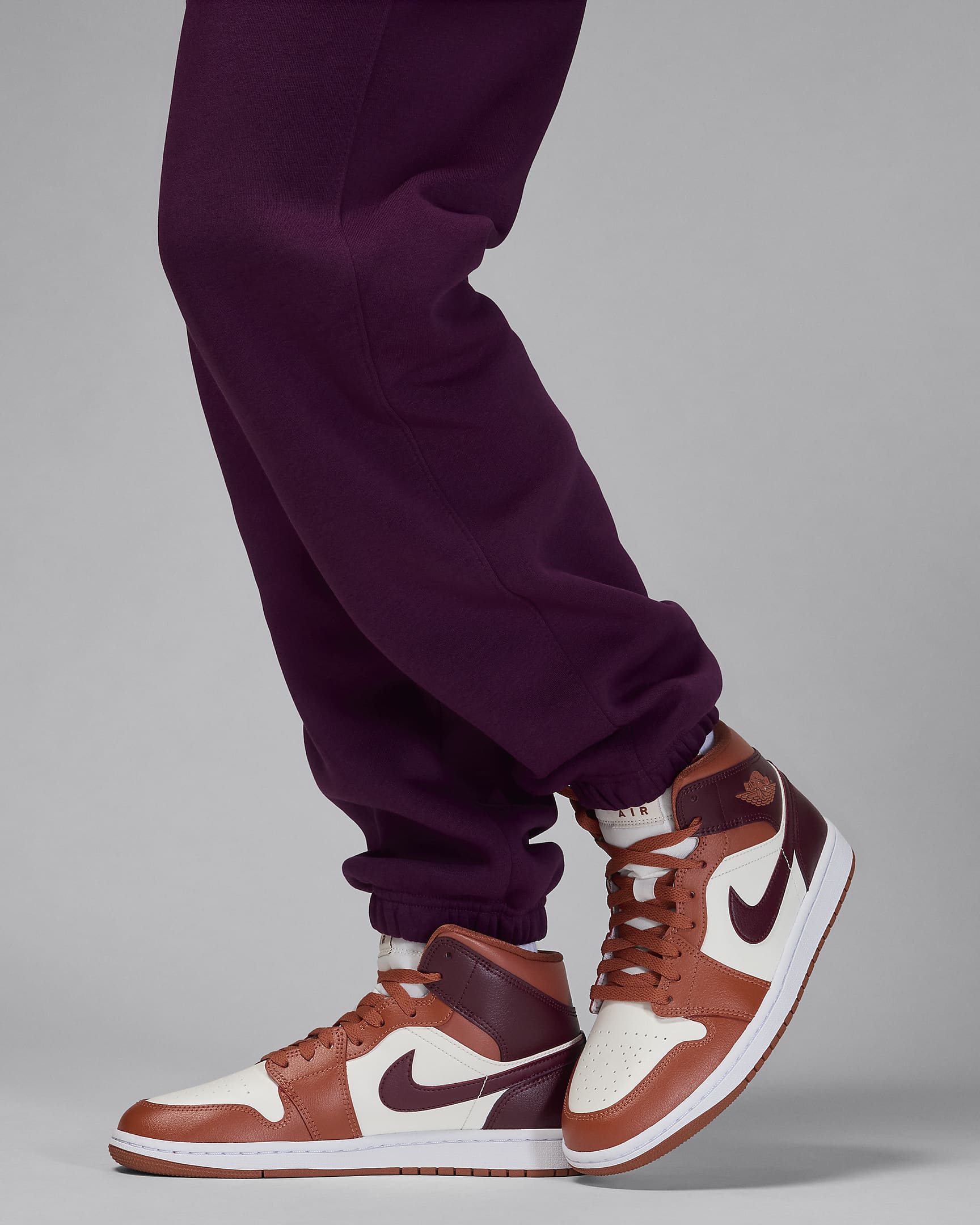 Pantalon en tissu Fleece Jordan Brooklyn pour femme - Bordeaux/Blanc