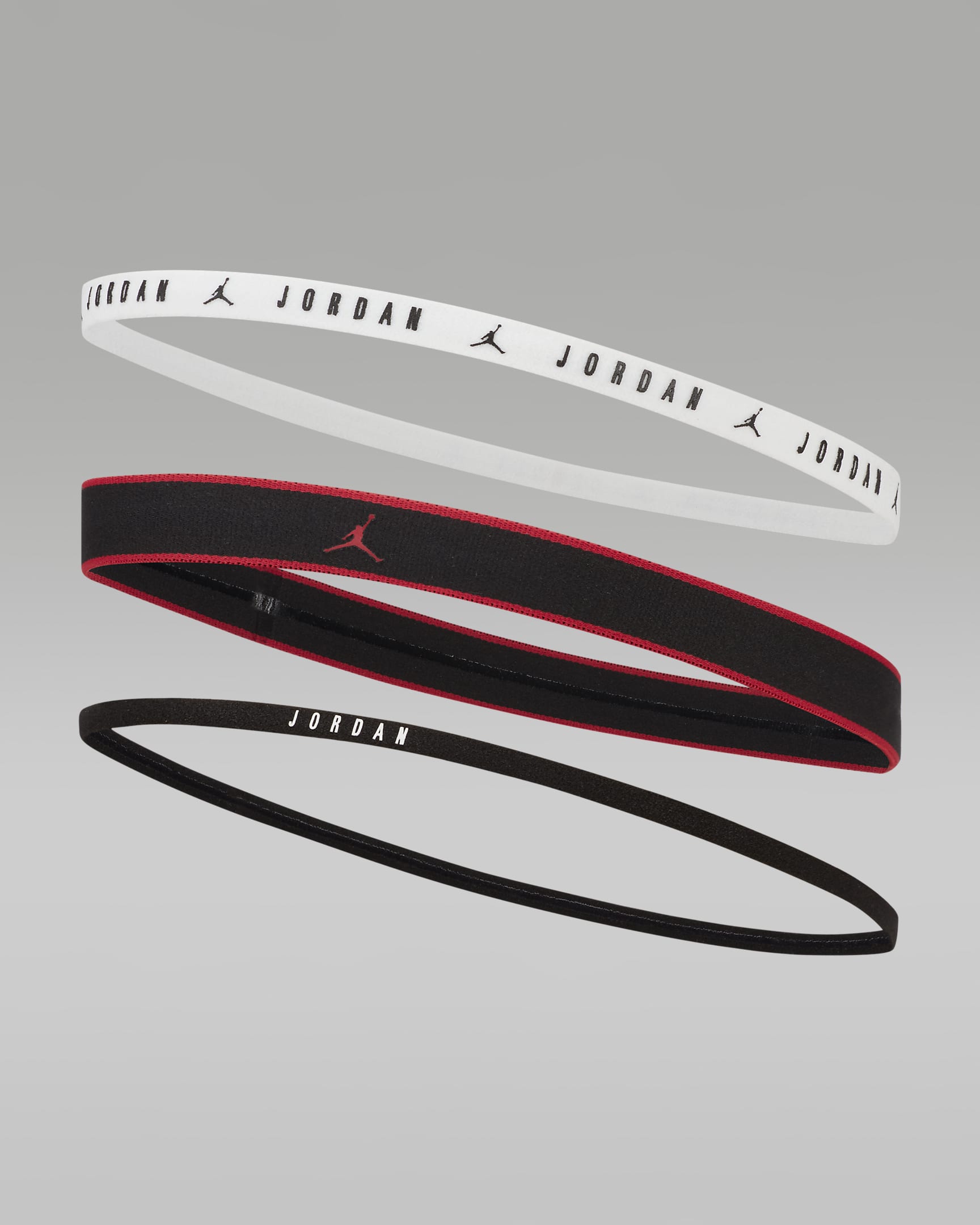 Jordan Elastic Mixed-Width Headbands (3-Pack) - Black/White/Black