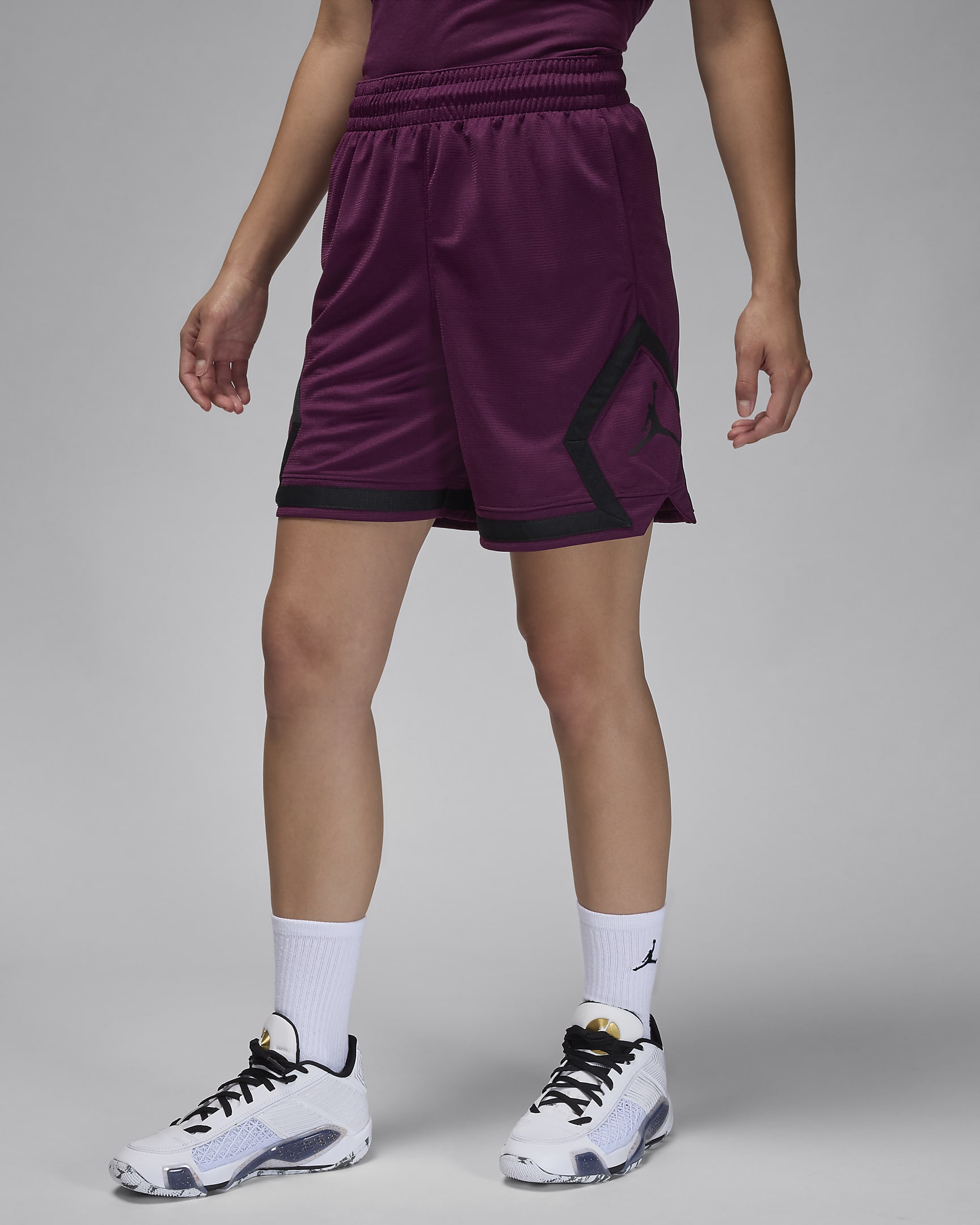 Jordan Sport Women's Diamond Shorts - Bordeaux/Bordeaux/Black/Black