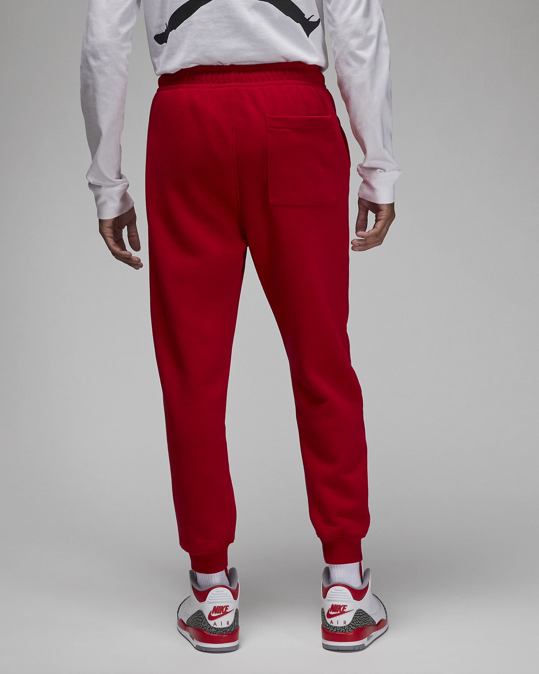 Jordan Brooklyn Fleece Jogger - Hombre - Gym Red/Blanco