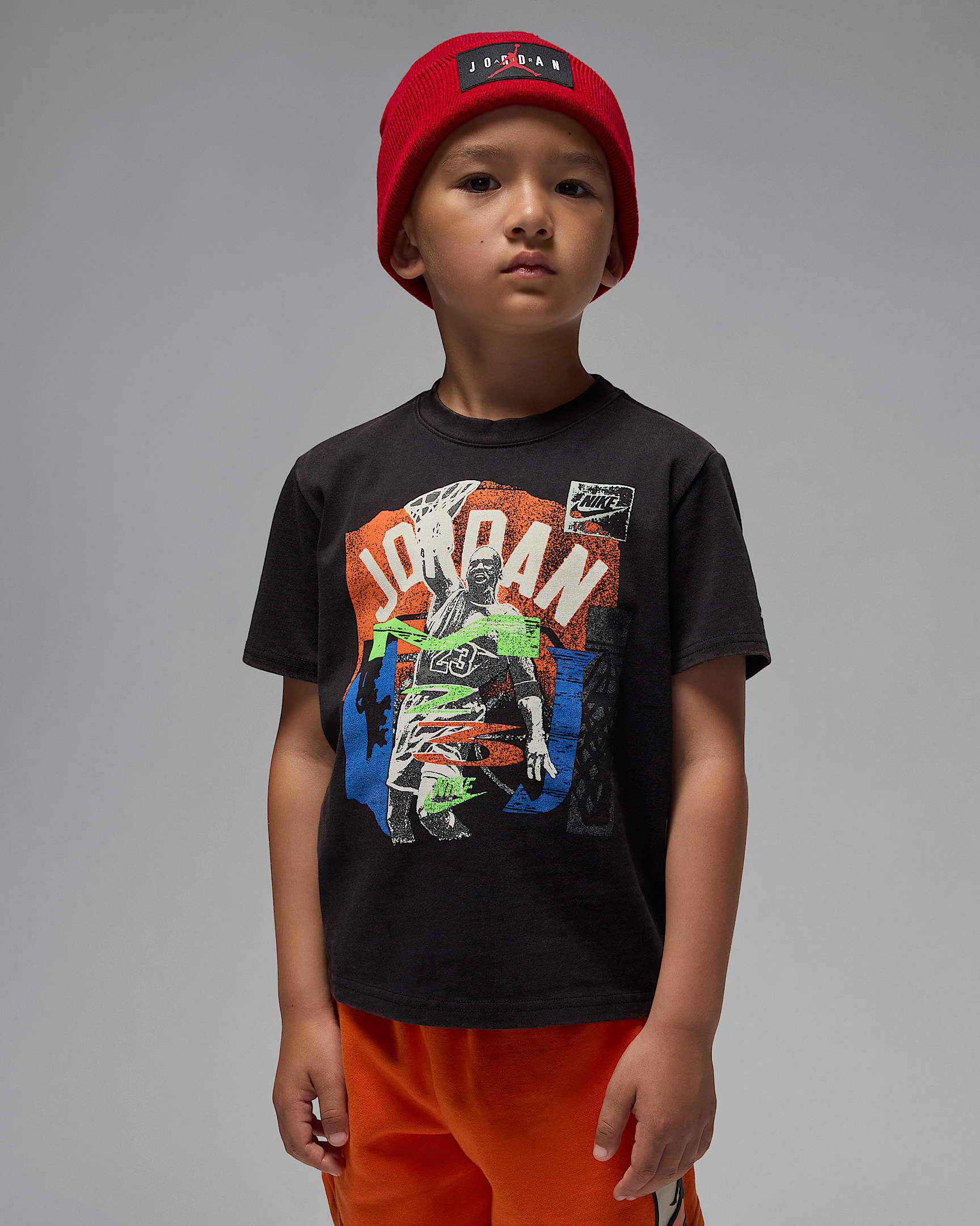 Jordan Little Kids' Throwback Slam T-Shirt - Black