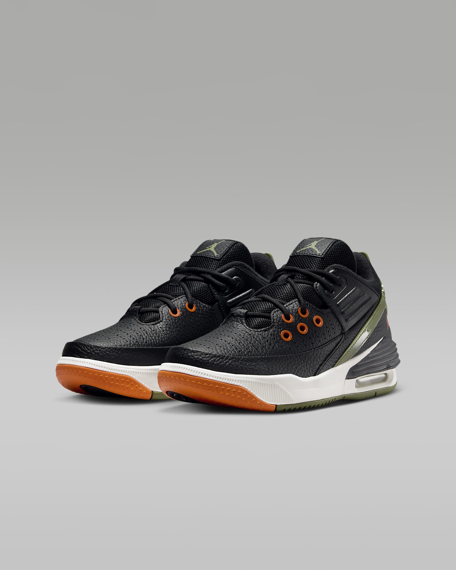 Jordan Max Aura 5 Older Kids' Shoes - Black/Bright Mandarin/Sail/Sky J Light Olive