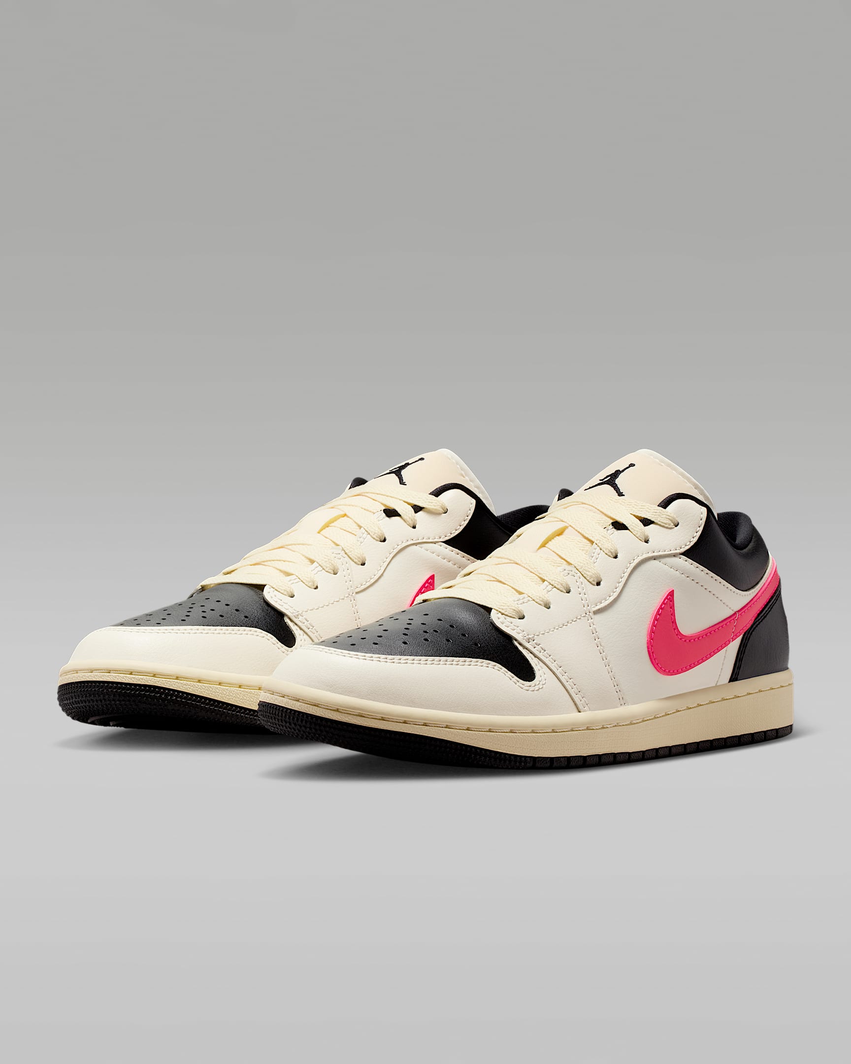 Air Jordan 1 Low Women's Shoes - Pale Ivory/Black/Muslin/Racer Pink