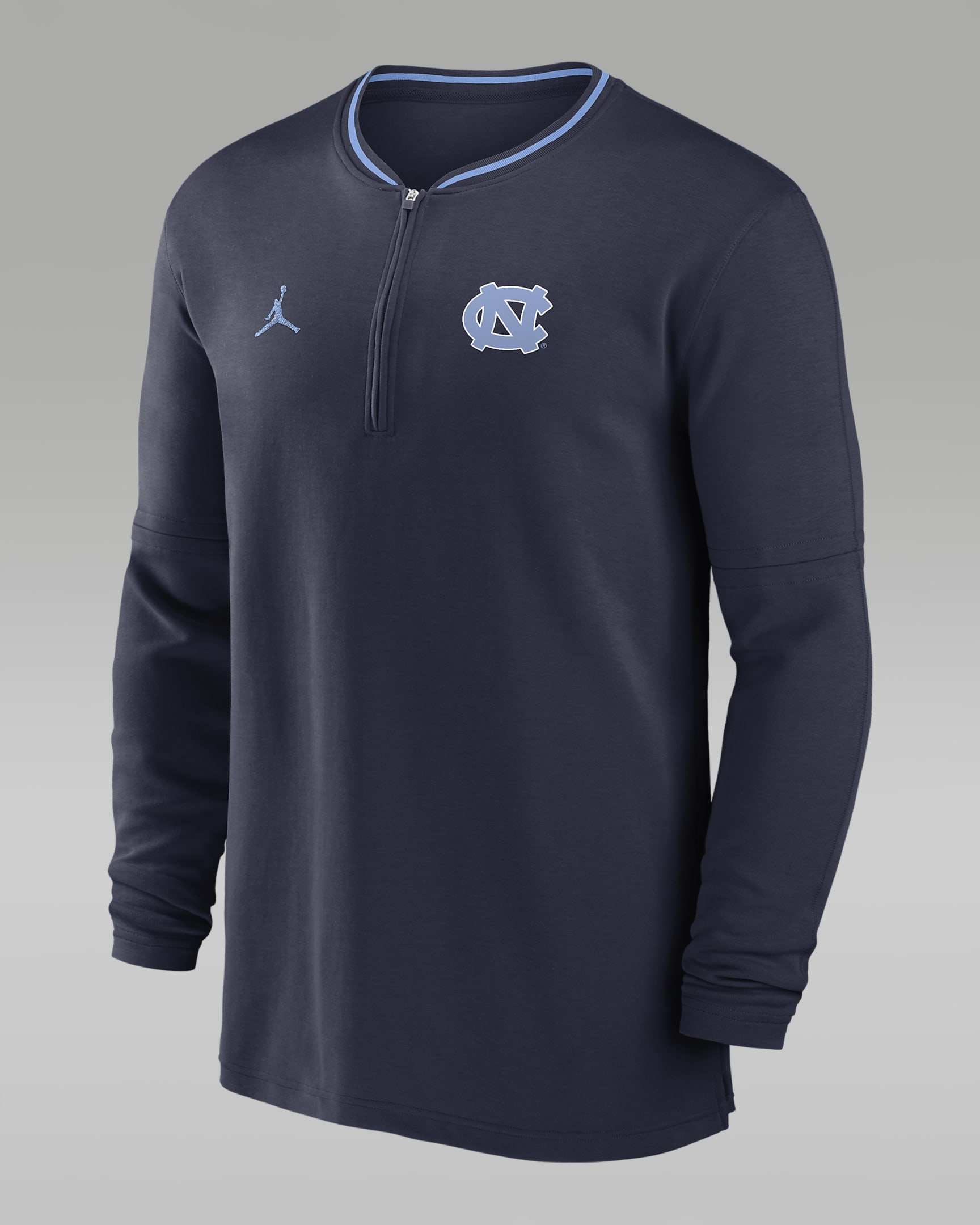 North Carolina Tar Heels Sideline Coach Men's Jordan Dri-FIT College 1/2-Zip Long-Sleeve Top - Navy