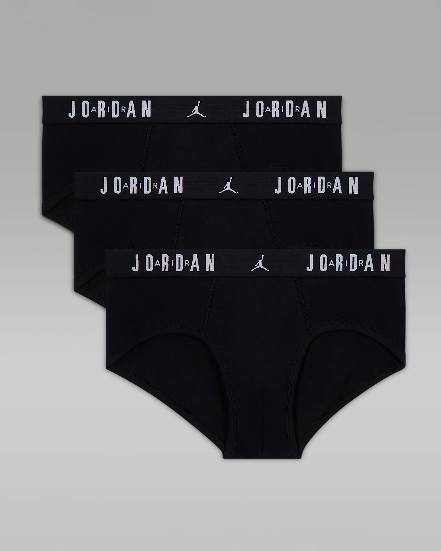 Jordan Older Kids' Cotton Briefs (3-Pack) - Black