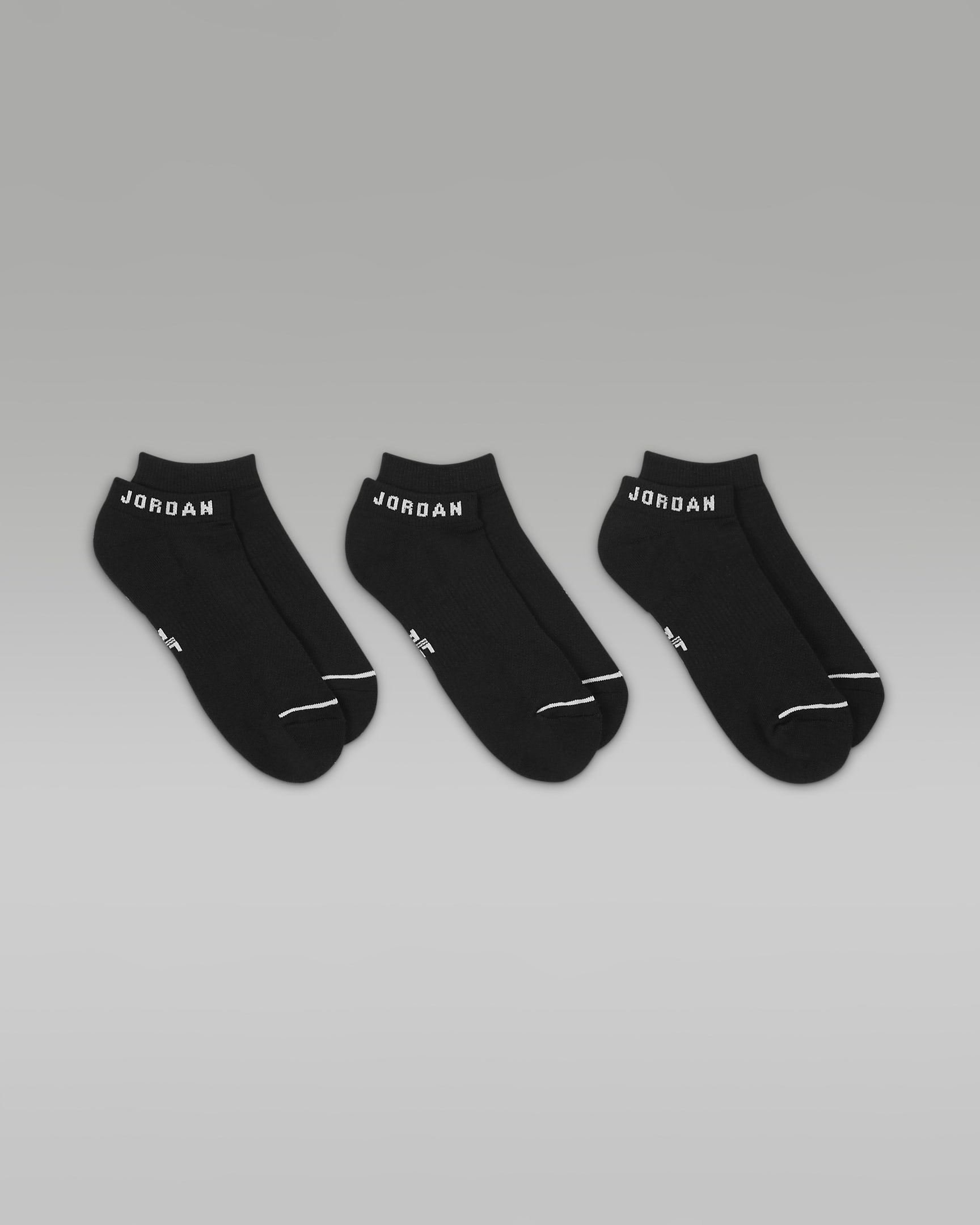 Jordan Everyday No-Show Socks (3 Pairs) - Black/White