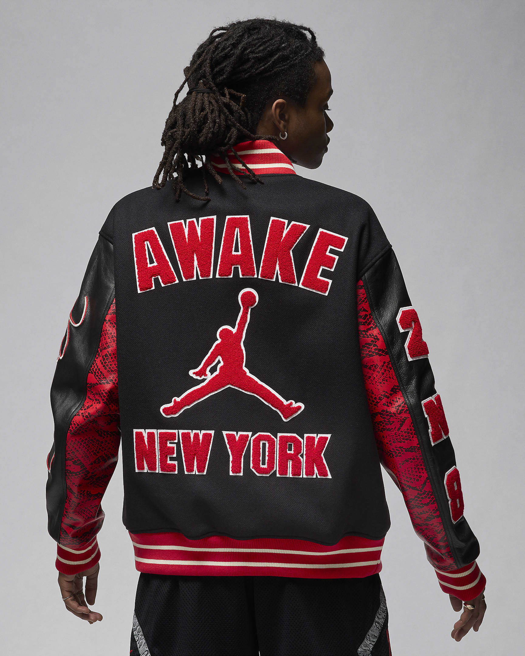 Jordan x Awake NY Men's Varsity Jacket - University Red/Black