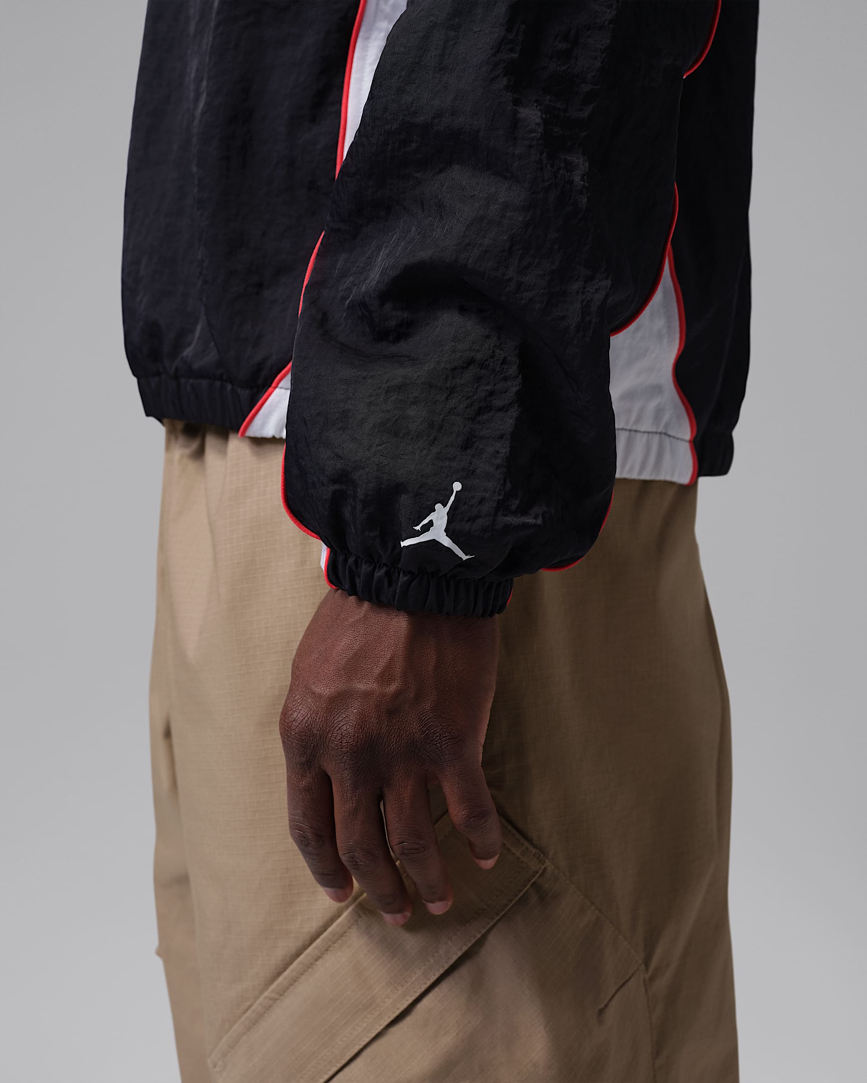 Jordan Flight Men's Long-Sleeve Warm-Up Top - Black/White/Chile Red/White