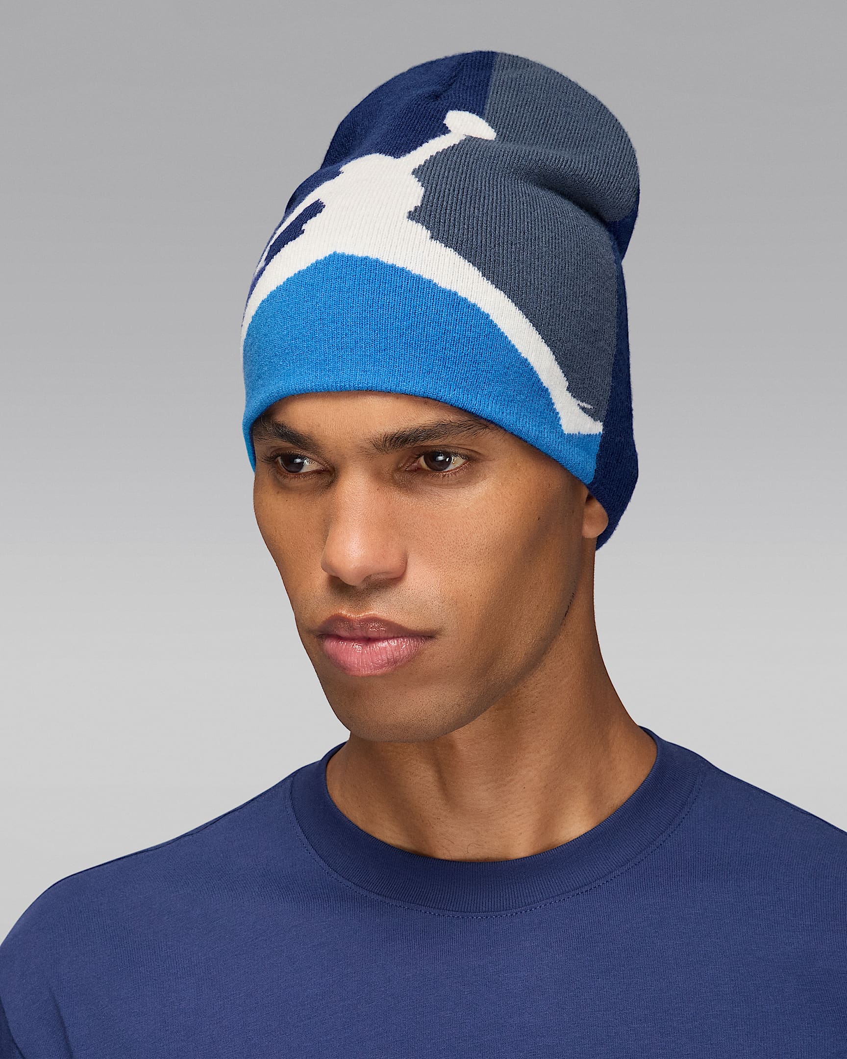 Jordan Brooklyn Peak Beanie - Blue Void/Thunder Blue/Photo Blue/Sail