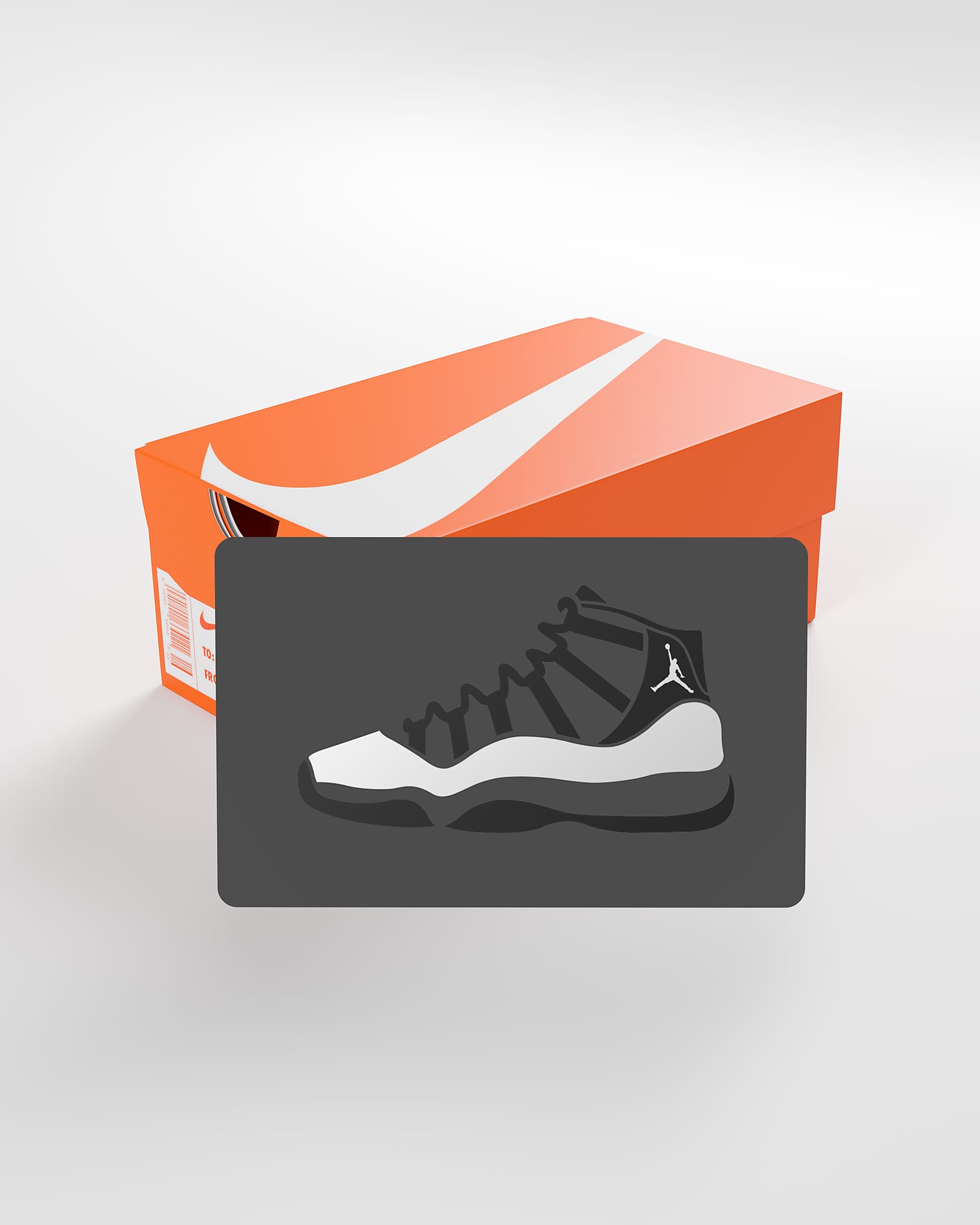 Nike Gift Card Mailed in a Mini Nike Shoebox - Black