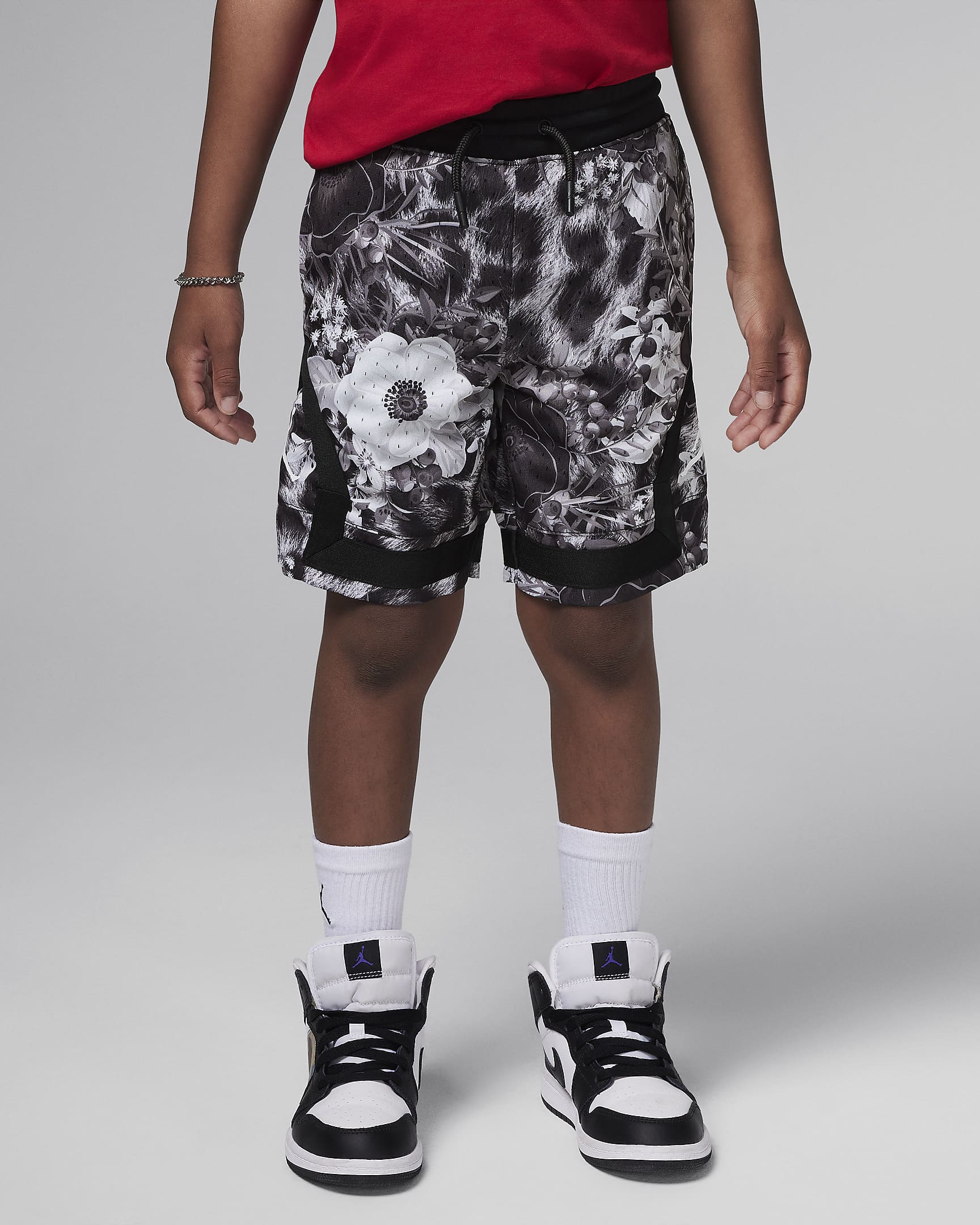 Jordan Little Kids' Dri-FIT Diamond Shorts - Black/Smoke Grey