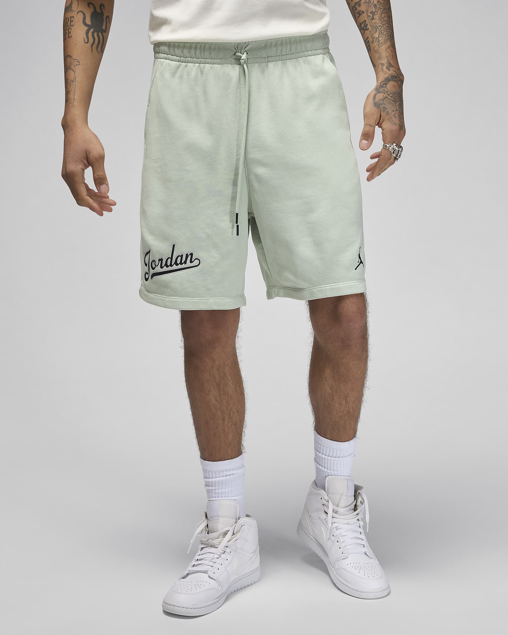 Jordan Flight MVP Men's Fleece Shorts - Seafoam/Black