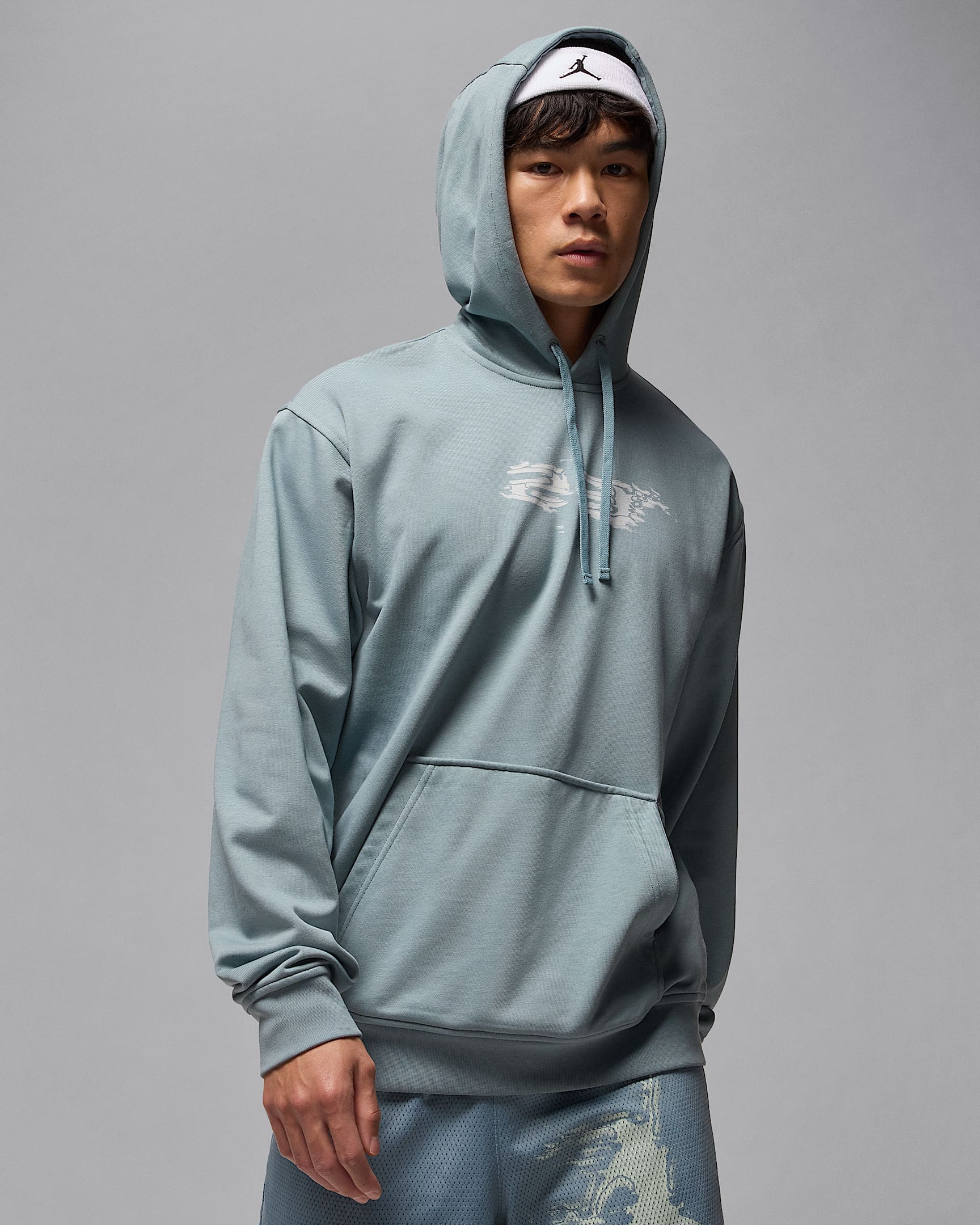 Jordan Sport Crossover Men's Dri-FIT Graphic Pullover Hoodie - Aviator Grey/Light Silver