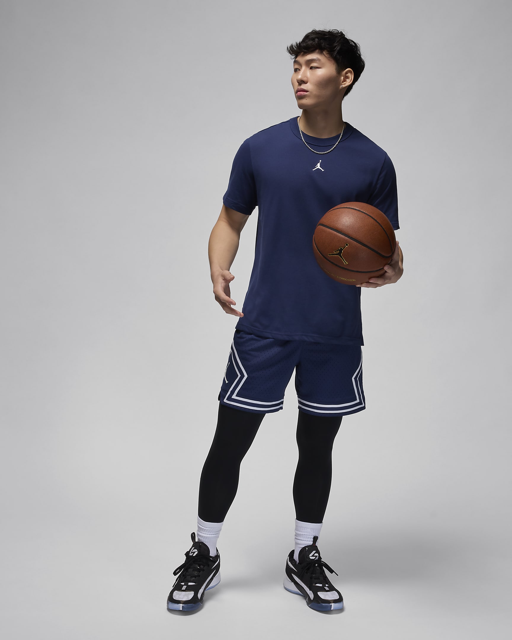 ジョーダン スポーツ メンズ Dri-FIT ショートスリーブ トップ - ミッドナイトネイビー/ホワイト