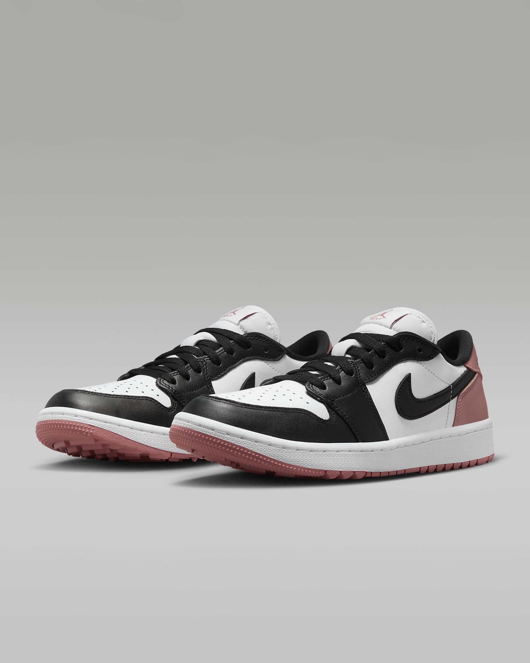 Air Jordan 1 Low G Golf Shoes - White/Rust Pink/Black