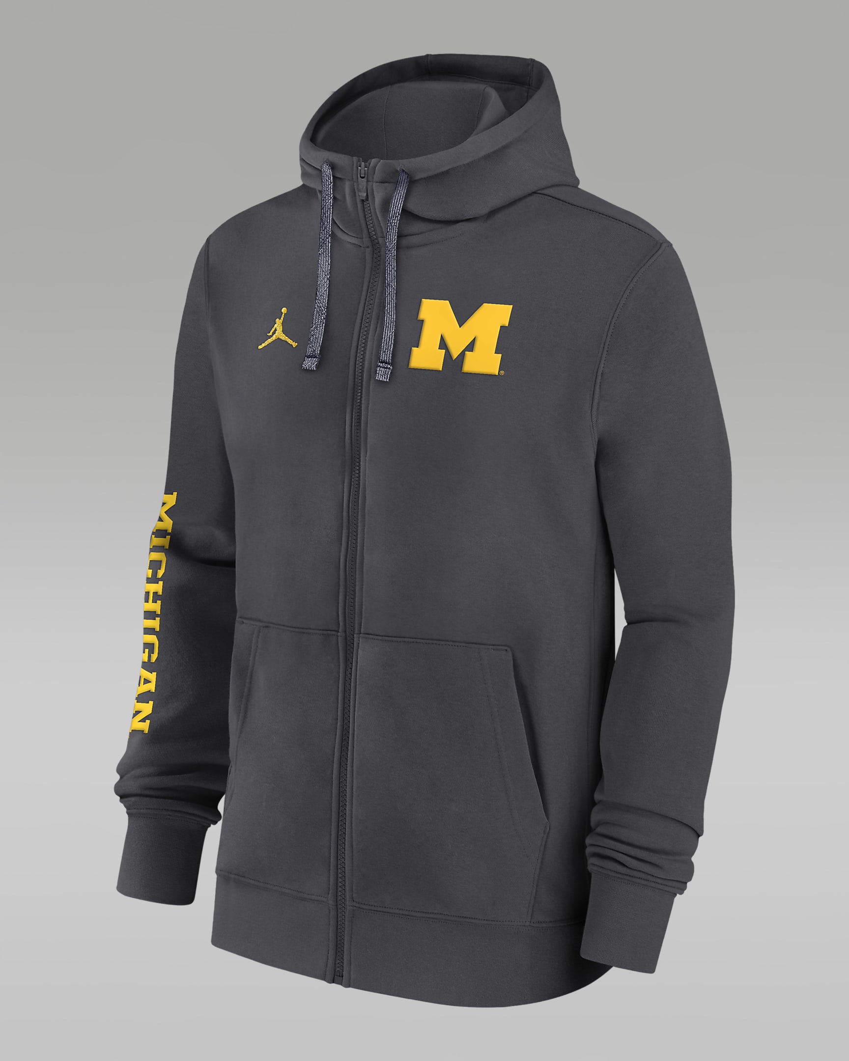 Michigan Wolverines Sideline Team Issue Men's Jordan College Full-Zip Hoodie - Anthracite