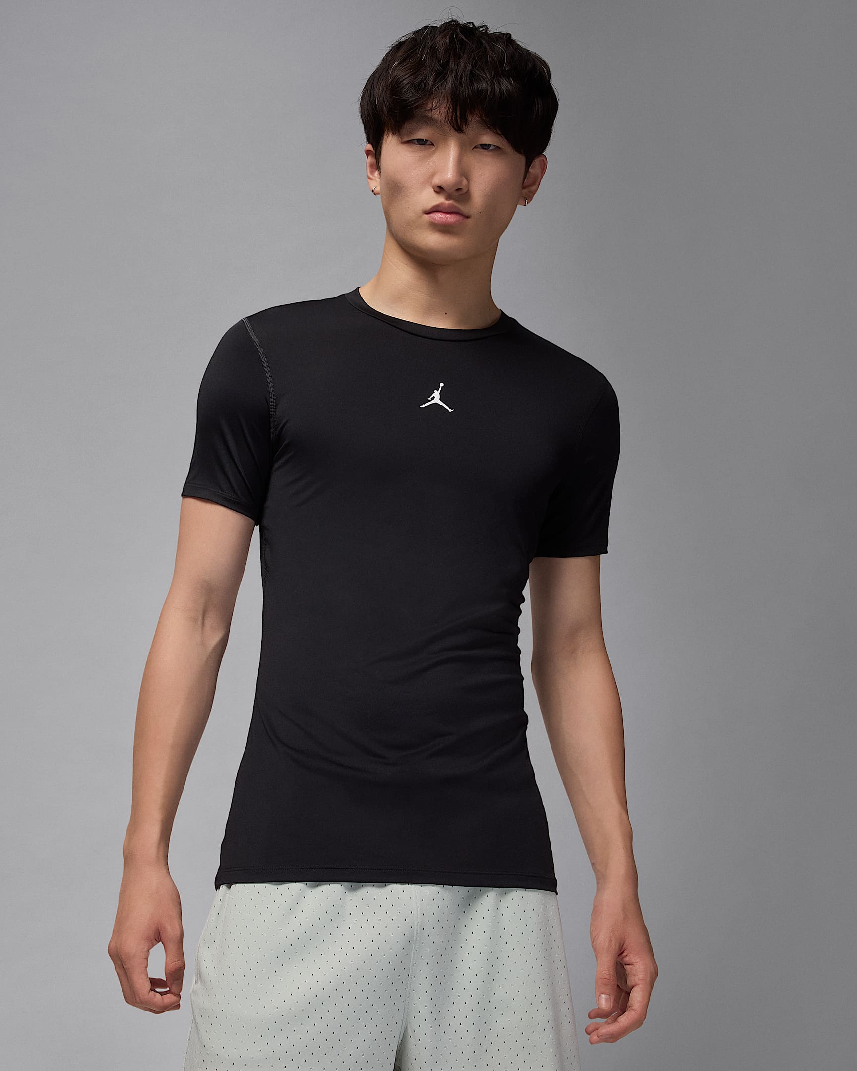 Jordan Sport Men's Dri-FIT Short-Sleeve Base Layer Top - Black/White