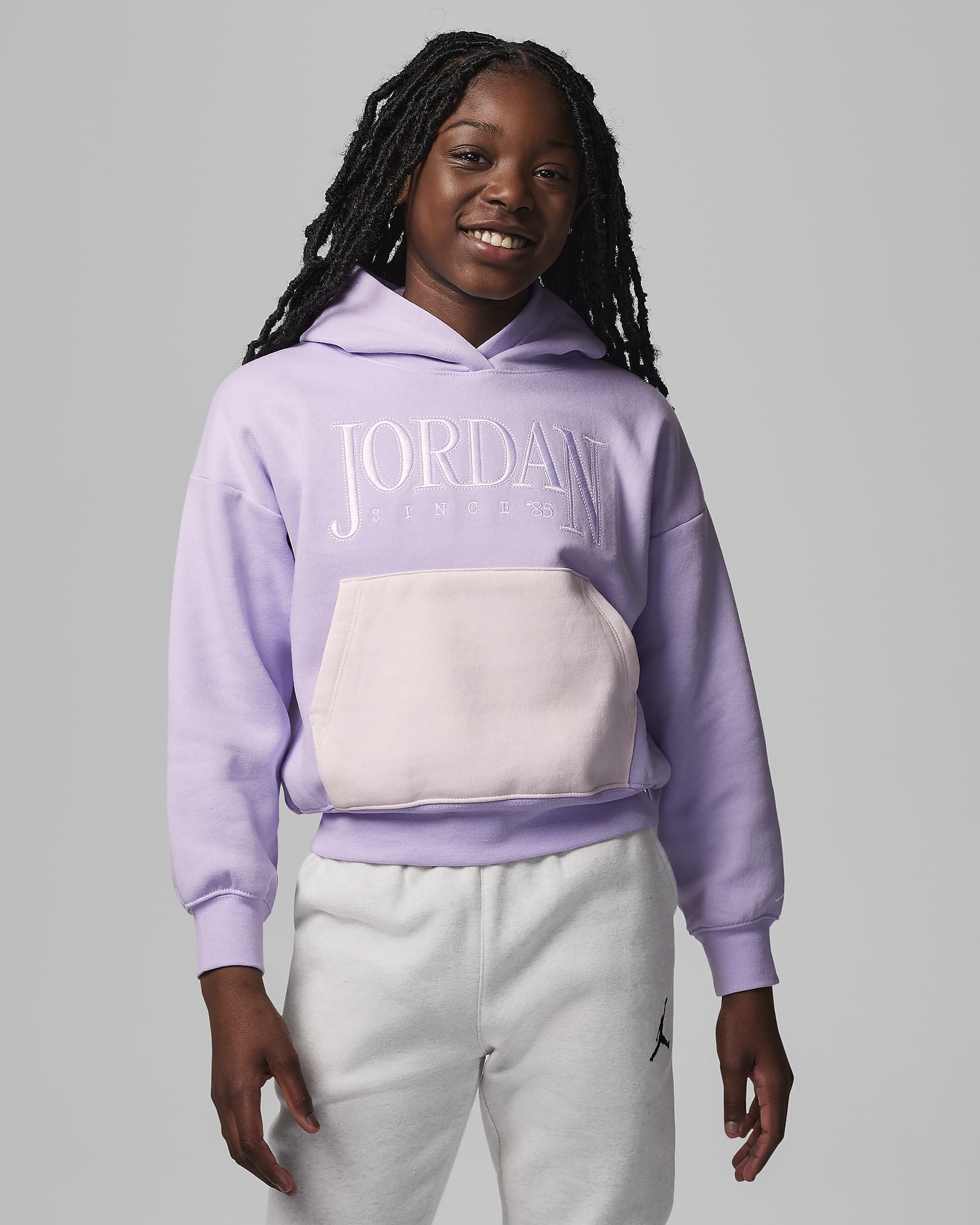Jordan Fundamentals Big Kids' Pullover Hoodie - Violet Frost