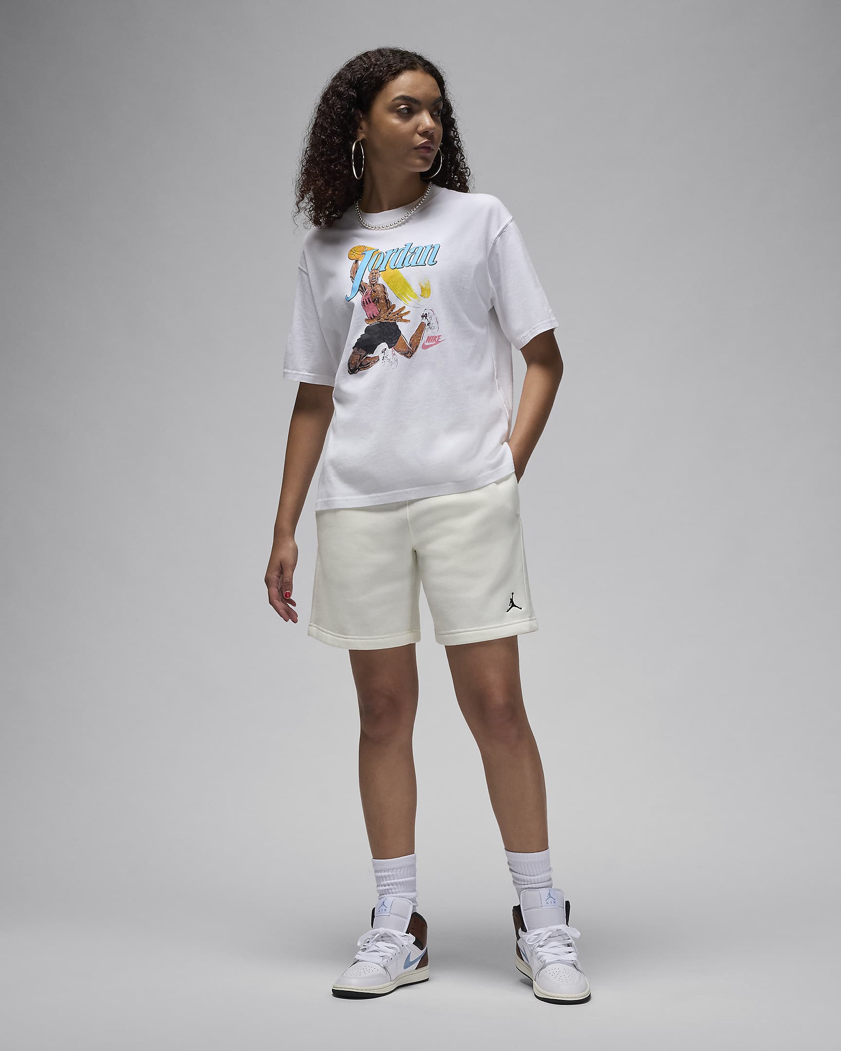 Playera con gráfico de novia para mujer Jordan - Blanco/Negro