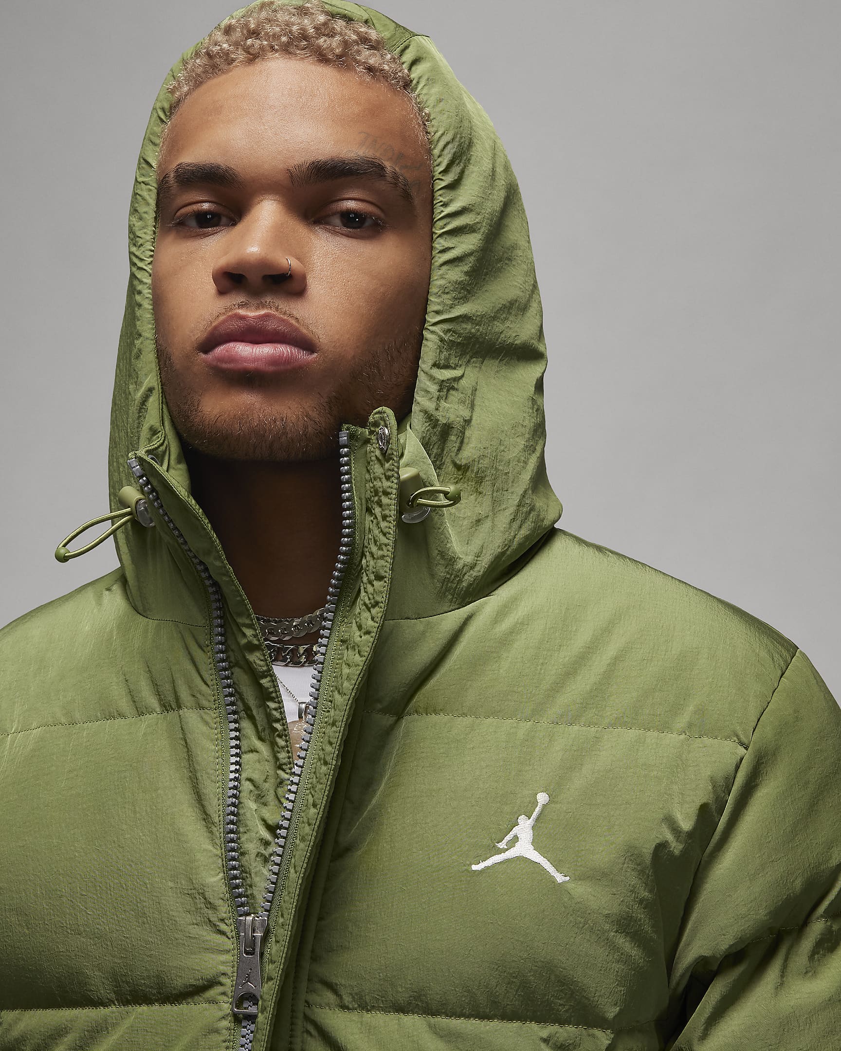 Jordan Essentials herenparka met dons - Sky J Light Olive/Sail