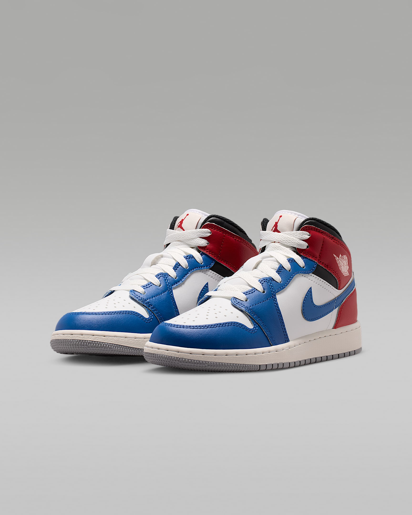 Air Jordan 1 Mid Older Kids' Shoes - True Blue/Varsity Red/Black/Summit White