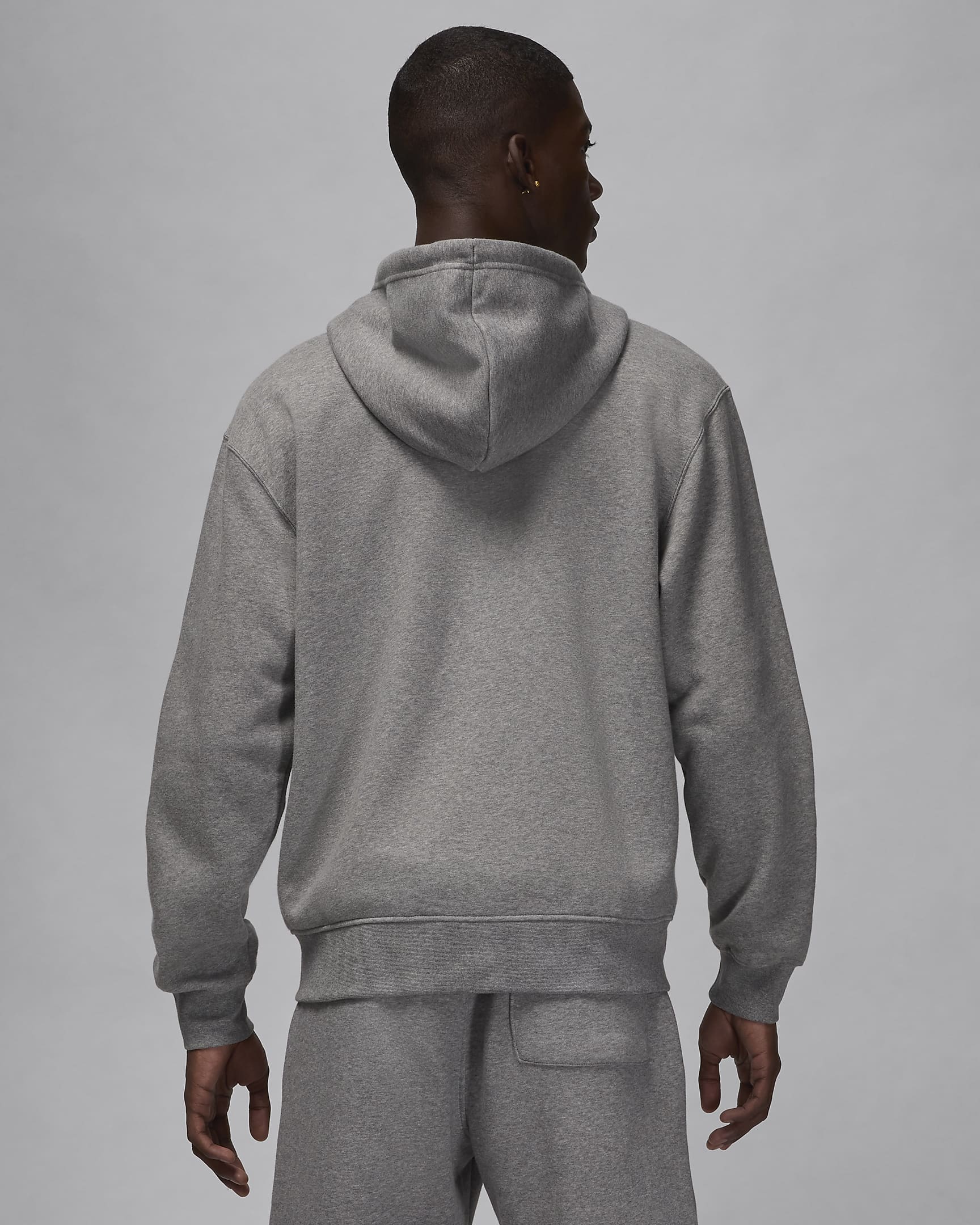 Sweat à capuche et zip Jordan Brooklyn Fleece pour homme - Carbon Heather/Blanc