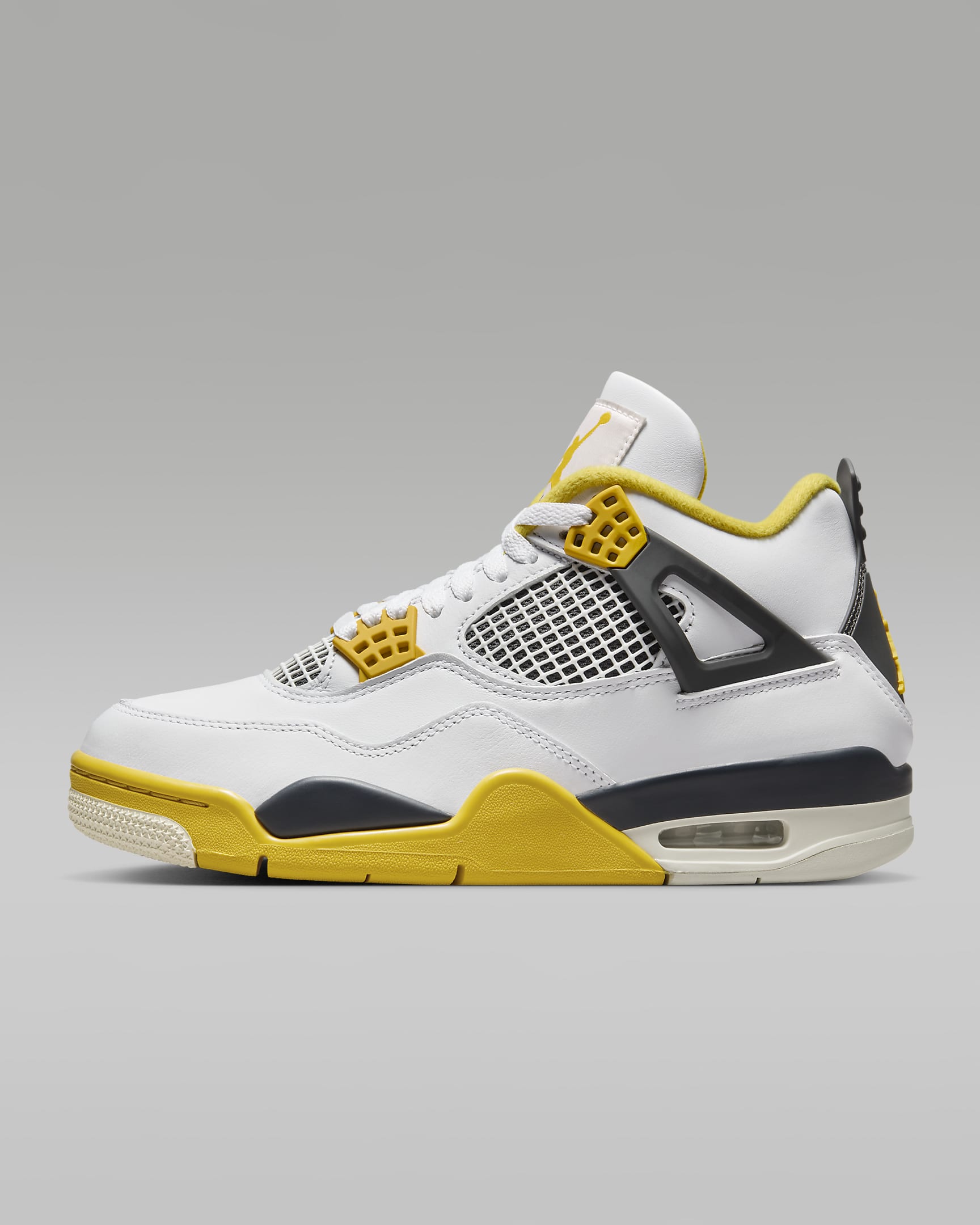 Air Jordan 4 Retro Women's Shoes - White/Vivid Sulphur/Anthracite/Coconut Milk