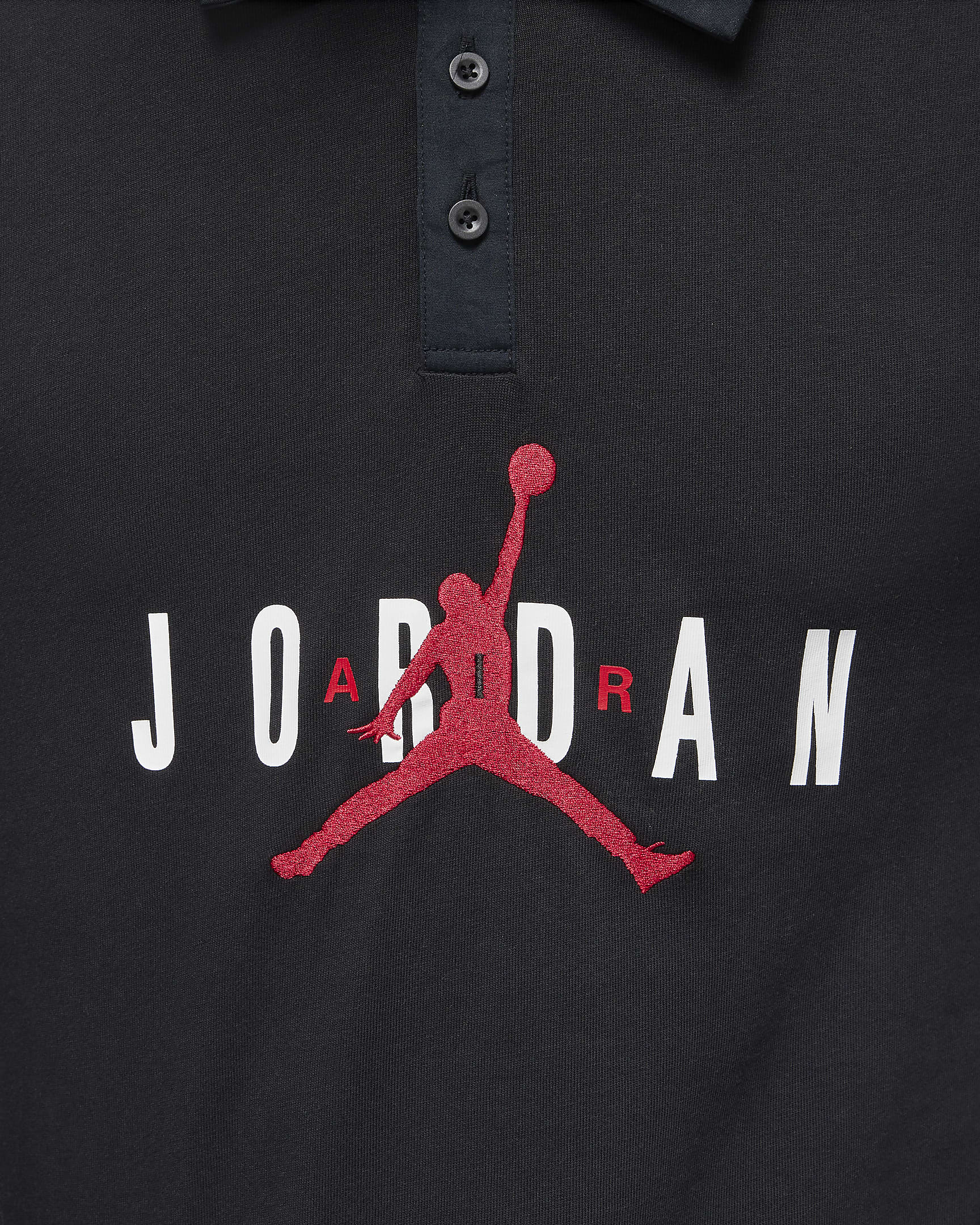 Jordan Essentials Men's Rugby Top - Black/Black/Black/Gym Red