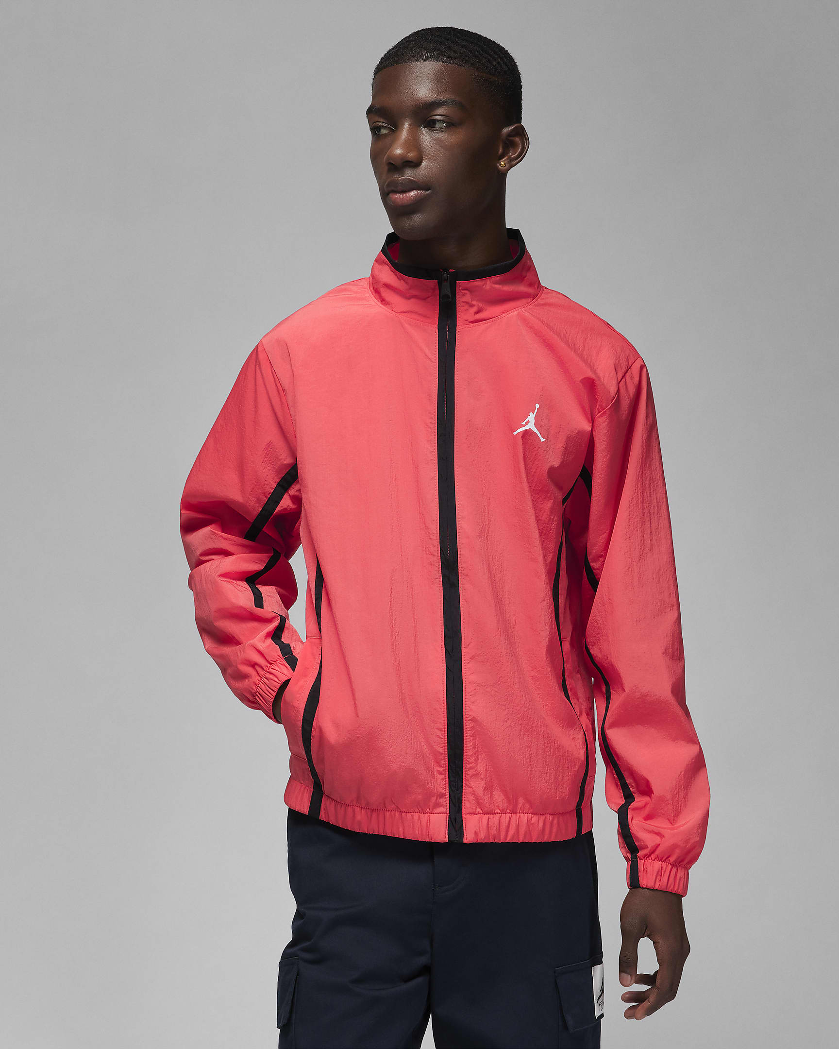 Jordan Essentials Men's Woven Jacket - Lobster/Black/White