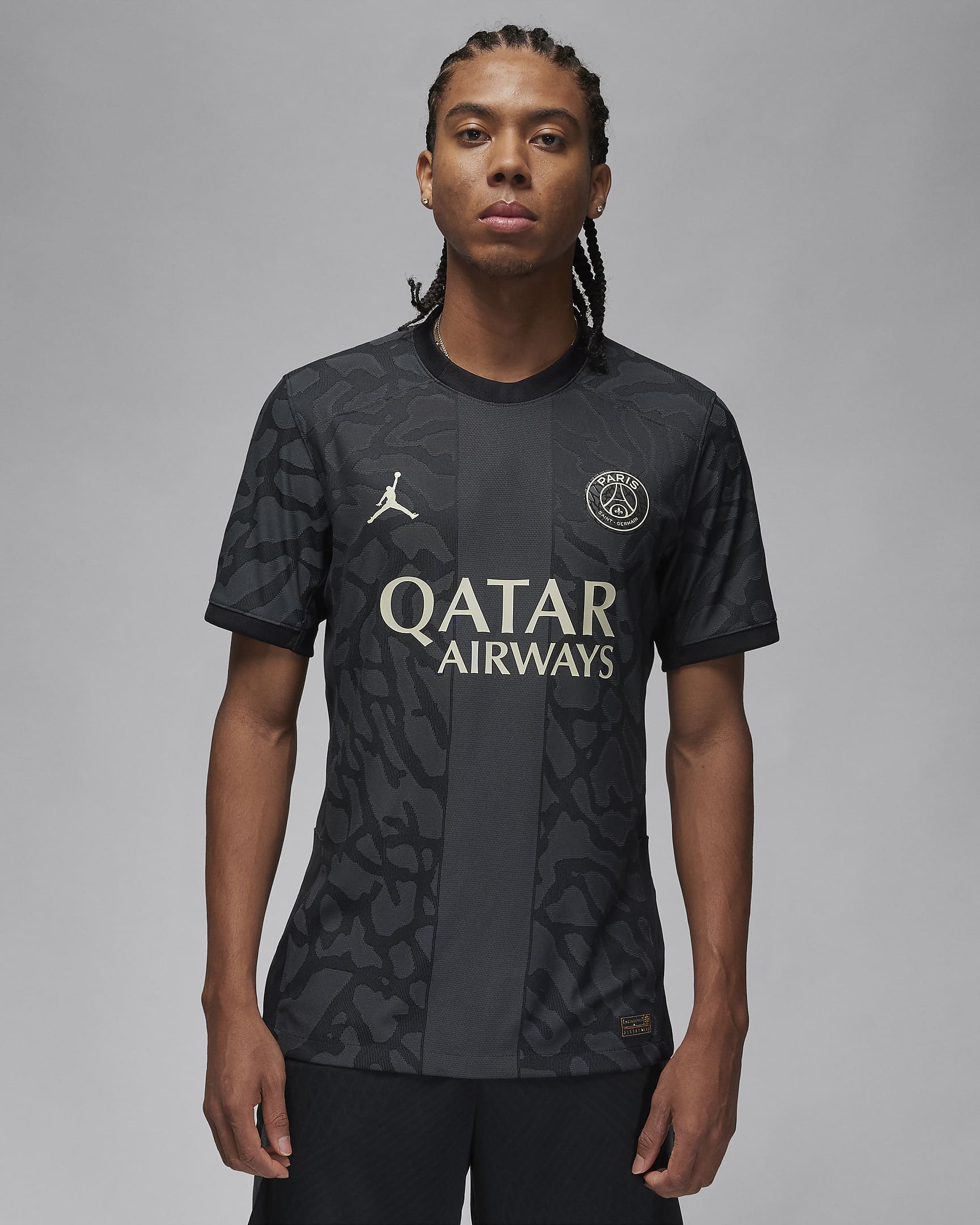 Męska koszulka piłkarska Jordan Dri-FIT ADV Paris Saint-Germain Match 2023/24 (wersja trzecia) - Anthracite/Czerń/Stone