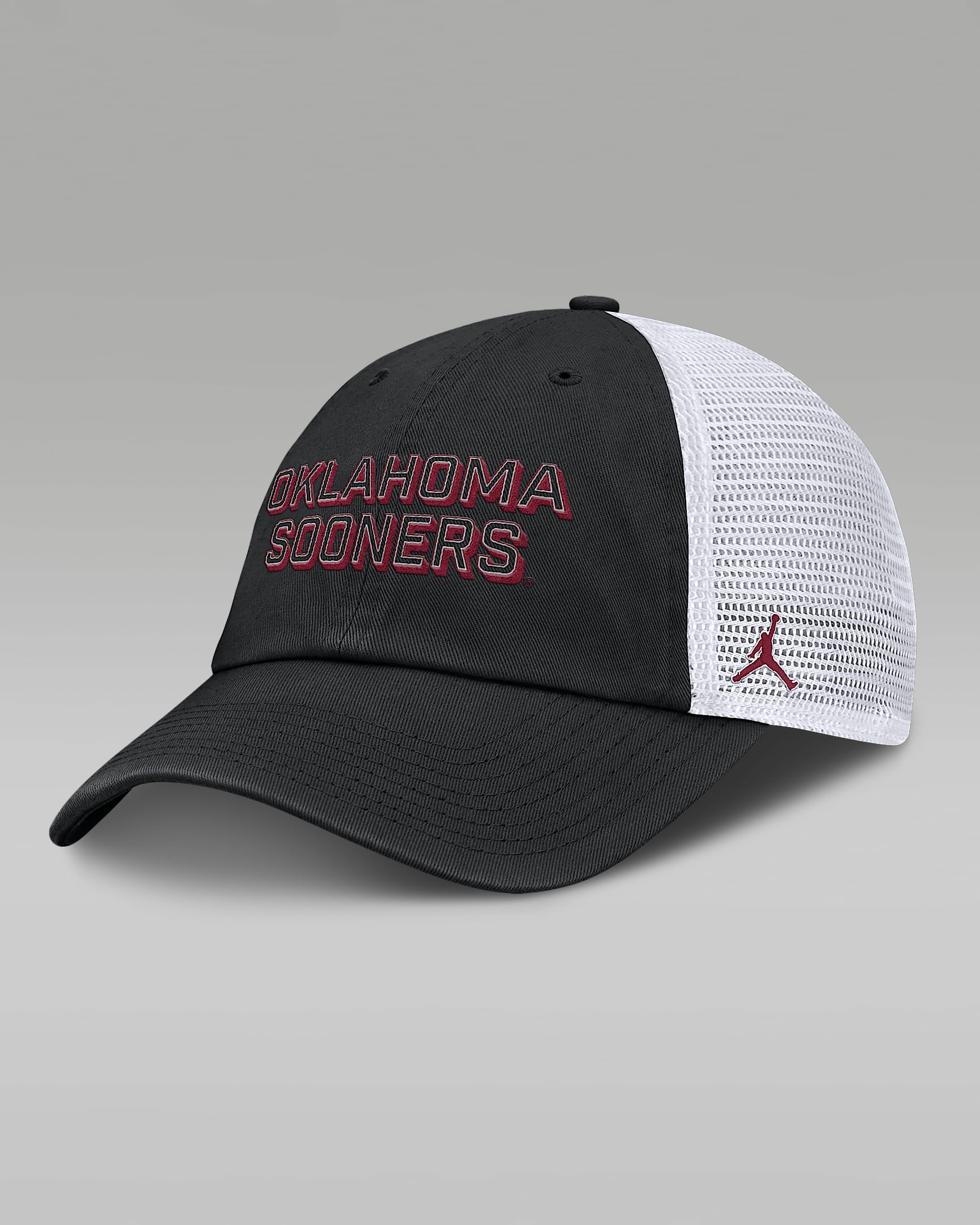 Oklahoma On-Field Club Gameday Men's Jordan Brand College Trucker Adjustable Hat - Black