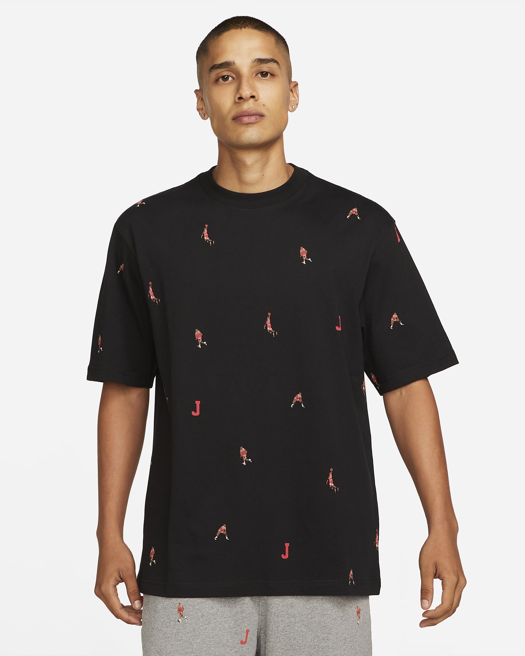 Playera estampada de manga corta para hombre Jordan Brand Holiday - Negro