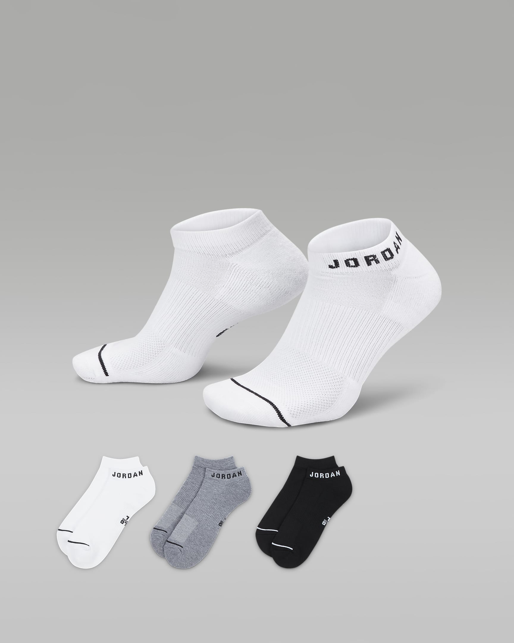 Jordan Everyday No-Show Socks (3 Pairs) - Multi-Colour