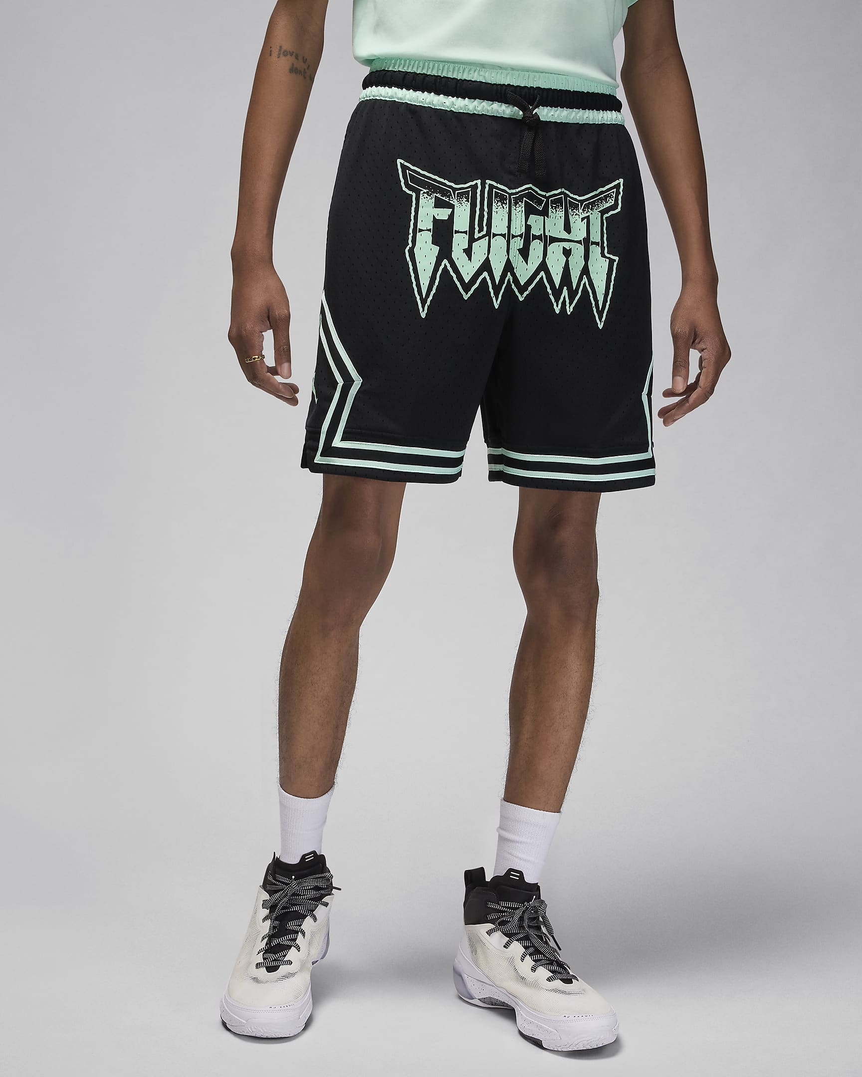 Jordan Sport Men's Dri-FIT Diamond Shorts - Black/Mint Foam