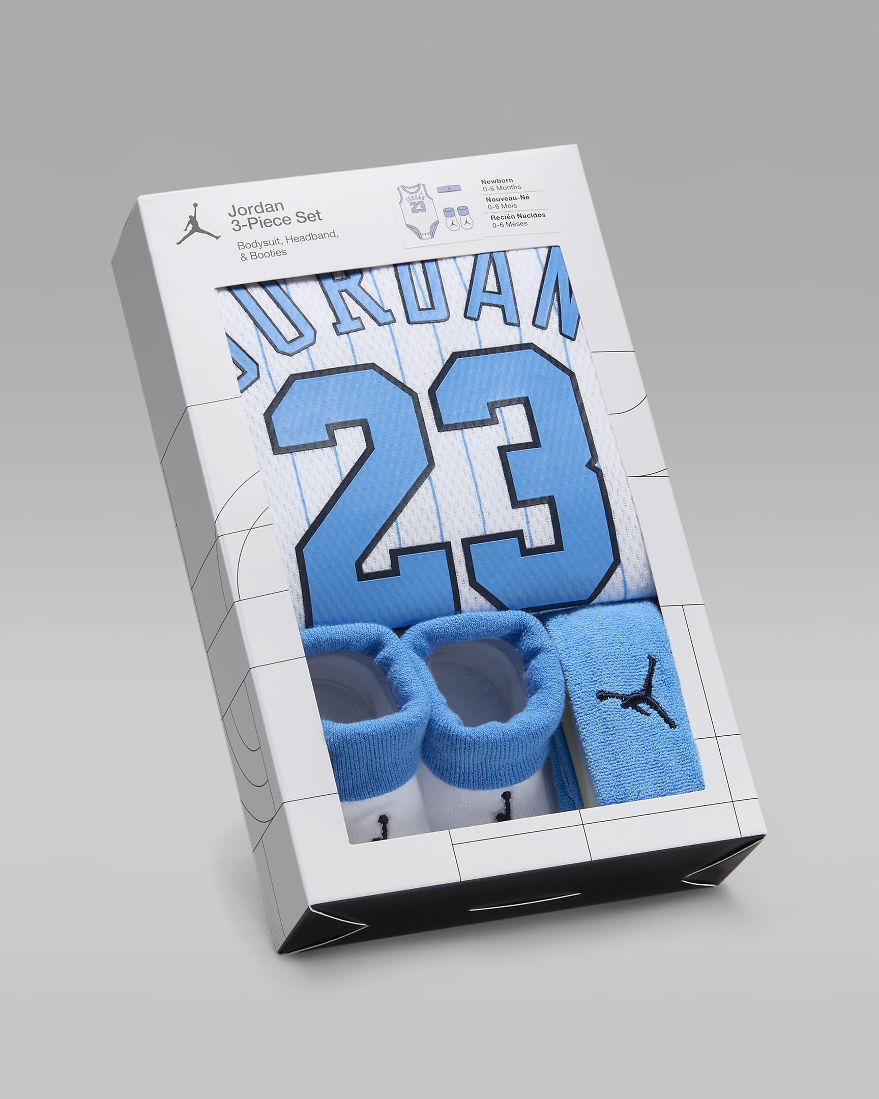 Conjunto de 3 piezas en caja con jersey 23 estampado para bebé (de 0 a