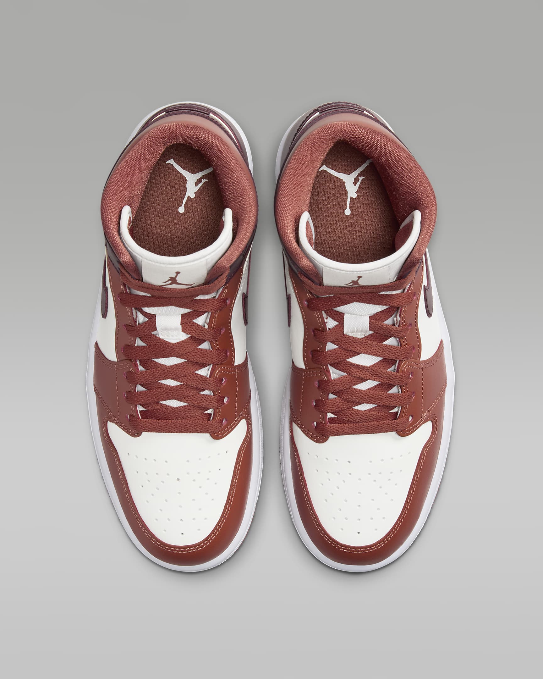 Air Jordan 1 Mid Women's Shoes - Dusty Peach/Sail/White/Night Maroon