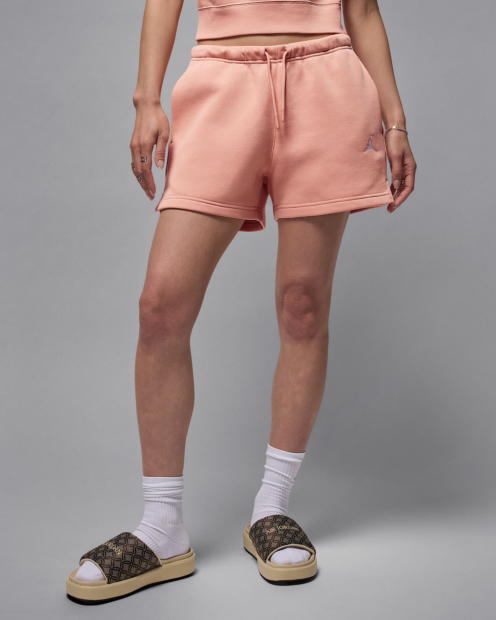 Jordan Brooklyn Fleece Women's Shorts - Light Madder Root/White
