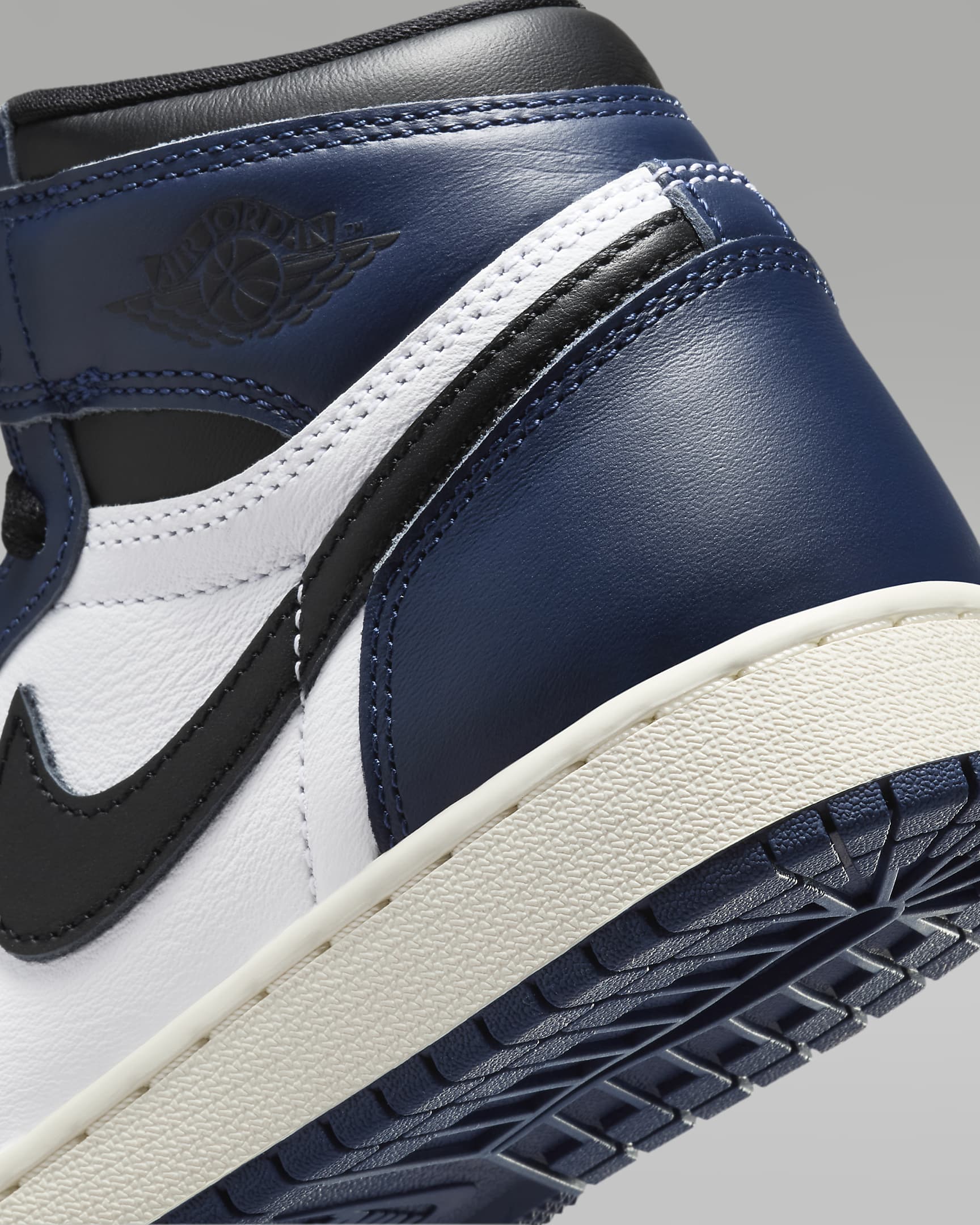 Tenis para niños grandes Air Jordan 1 Retro High OG "Midnight Navy" - Azul marino medianoche/Blanco/Vela/Negro