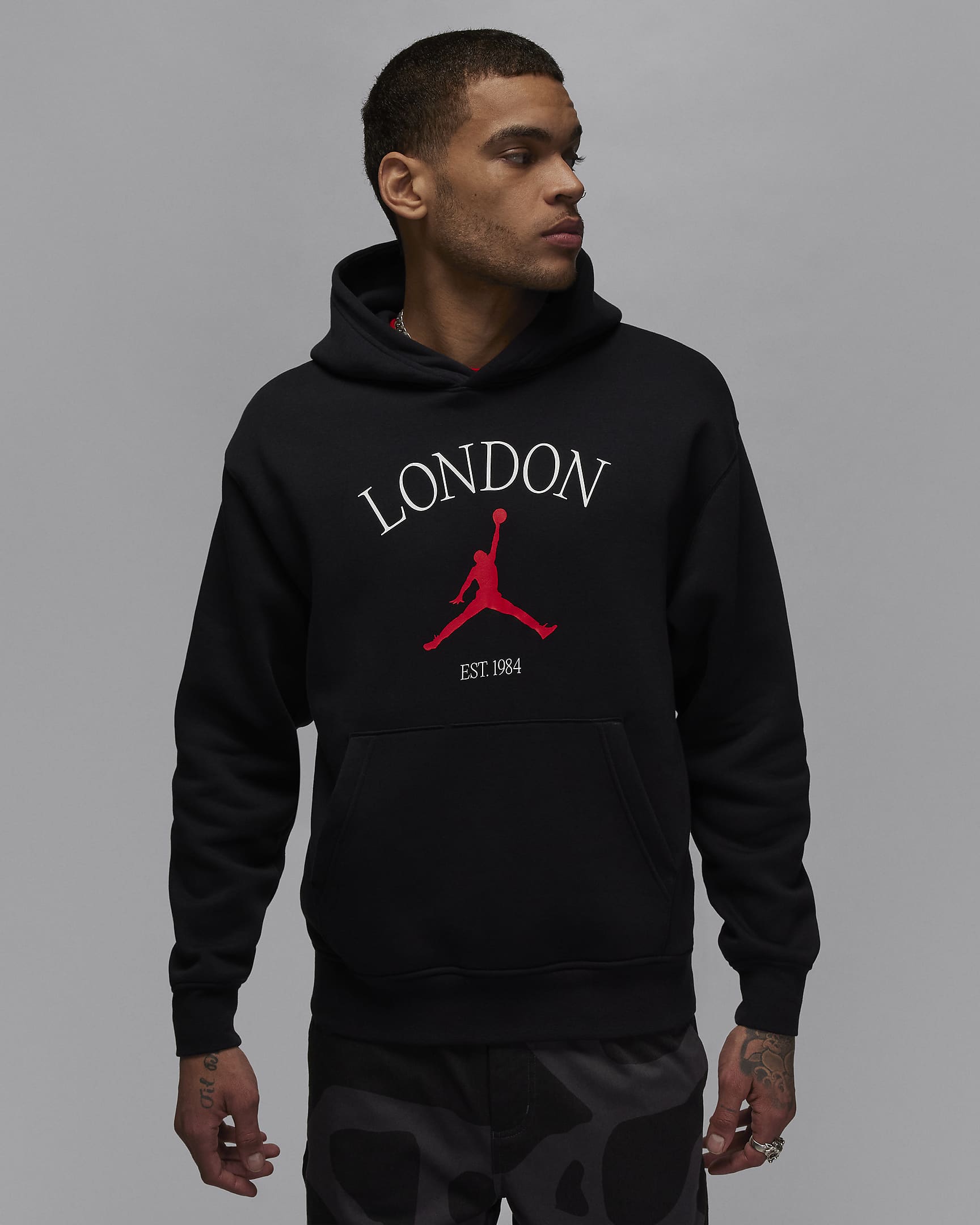 Jordan Londra Erkek Kapüşonlu Sweatshirt'ü - Siyah