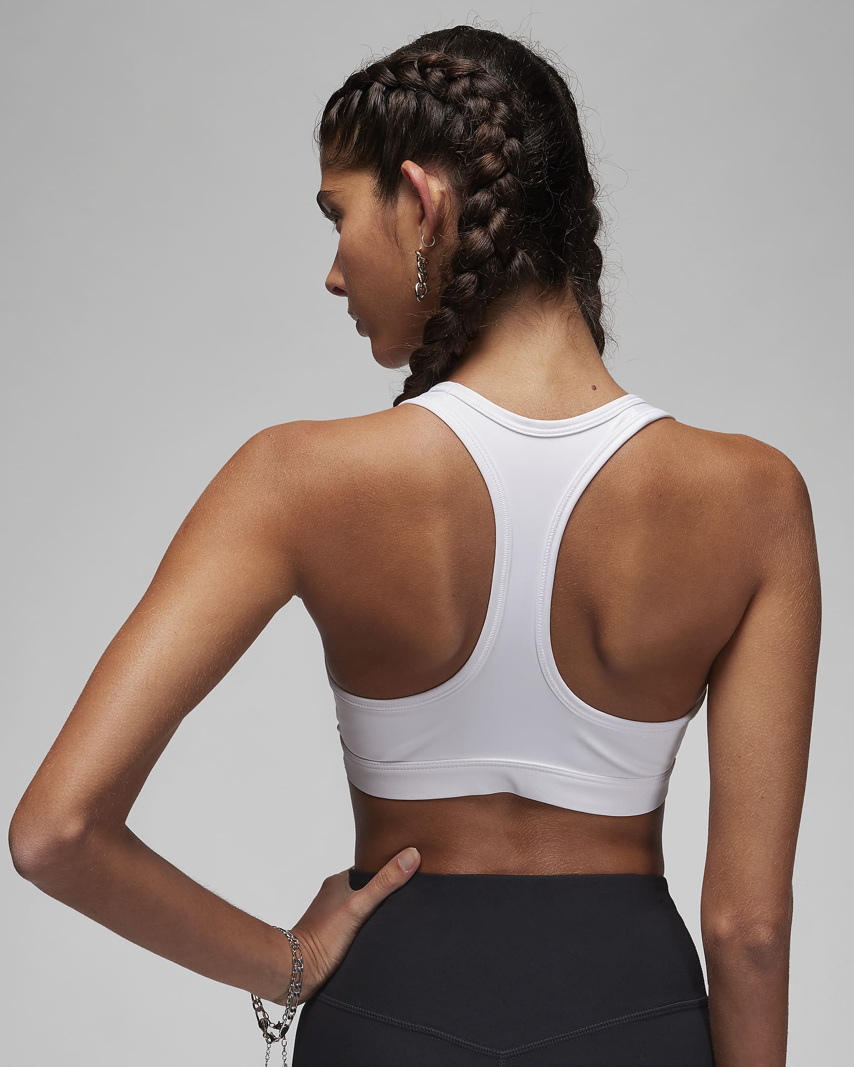 Bra Jumpman de media sujeción con almohadillas para mujer Jordan Sport - Blanco/Malva piedra/Negro