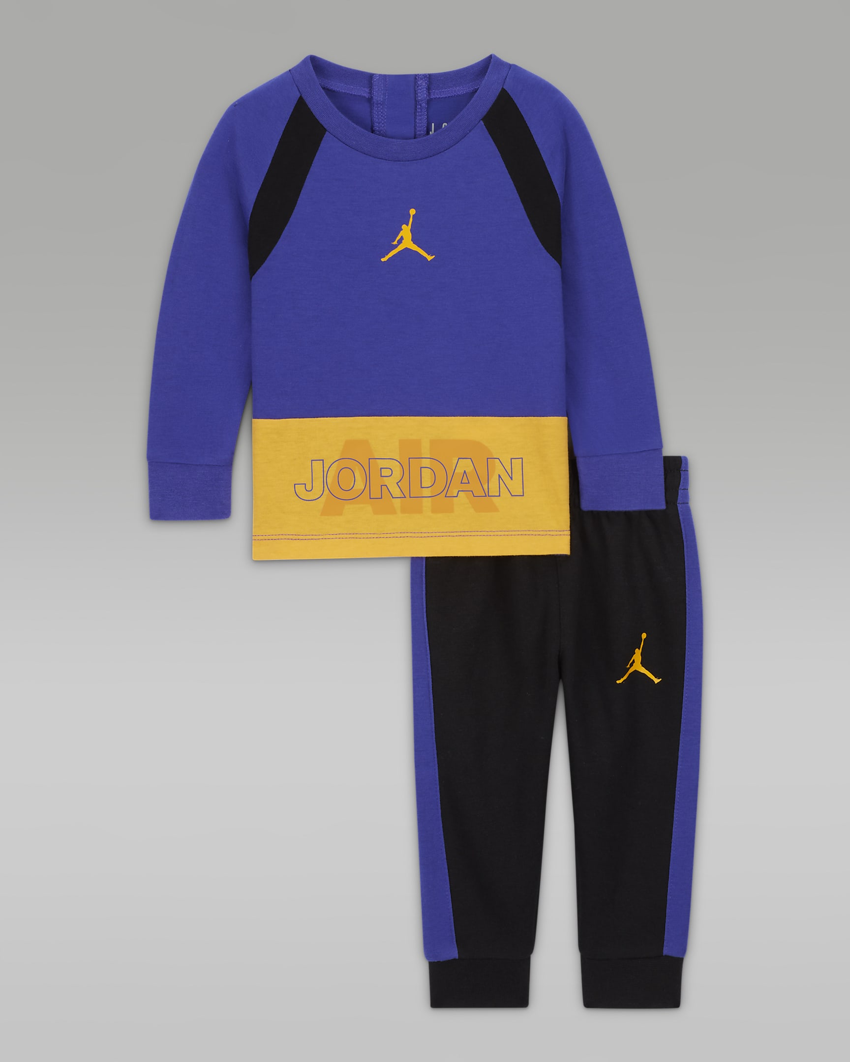 Jordan Baseline Raglan Crew Set Baby (3-6M) Set - Black