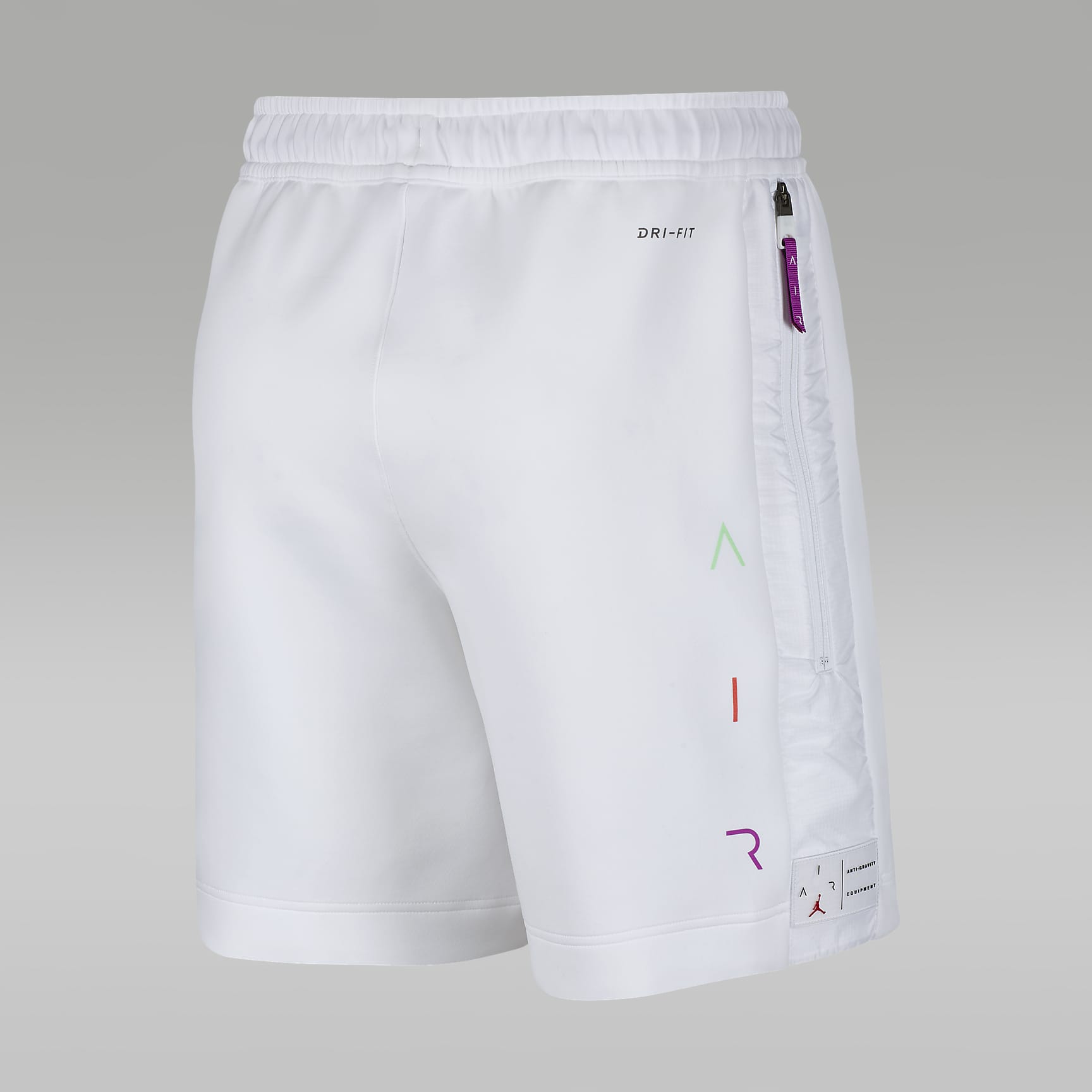 Jordan Air Men’s Fleece Shorts - White/White/Vivid Purple/Infrared 23