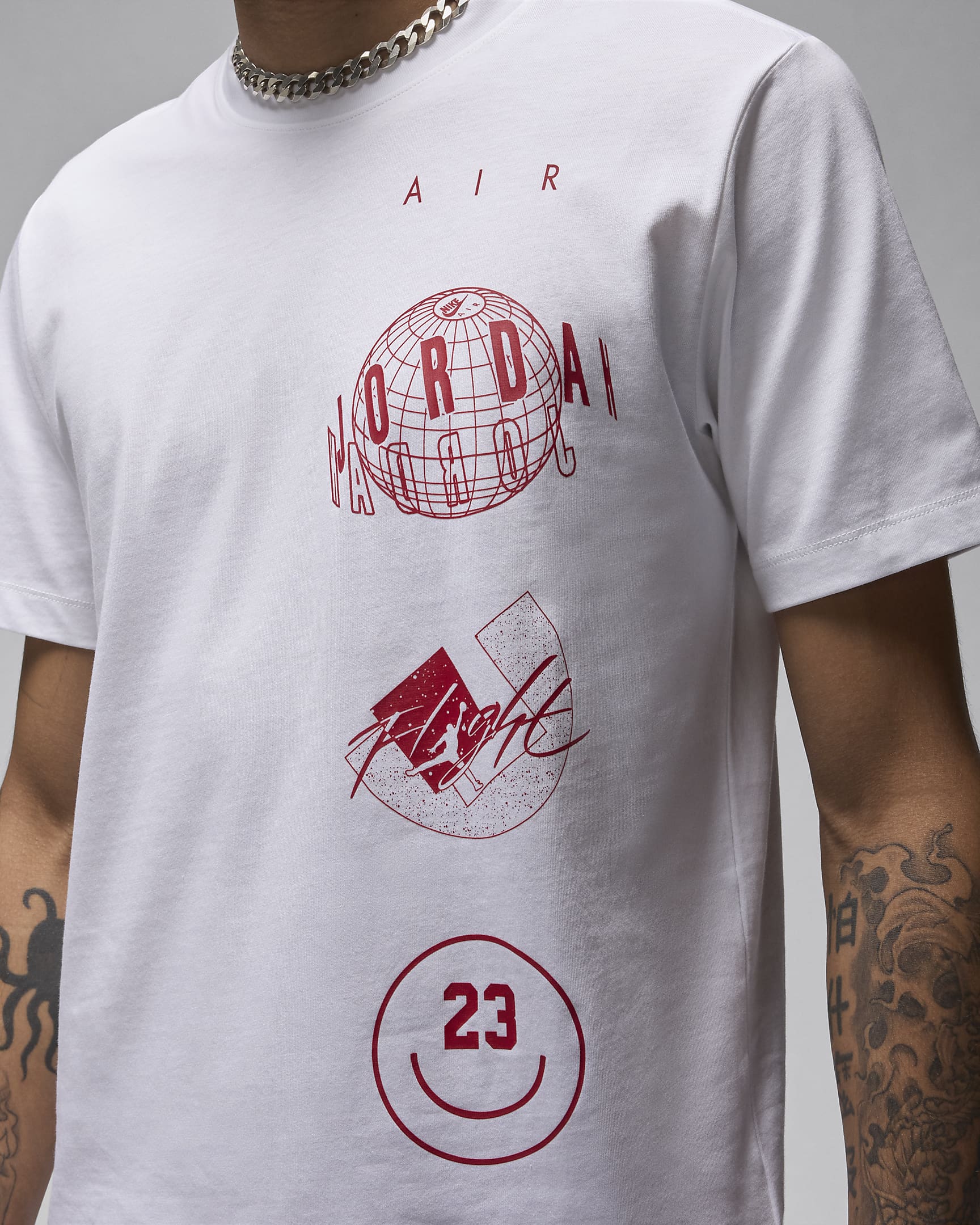 T-shirt Jordan Brand – Uomo - Bianco/Gym Red