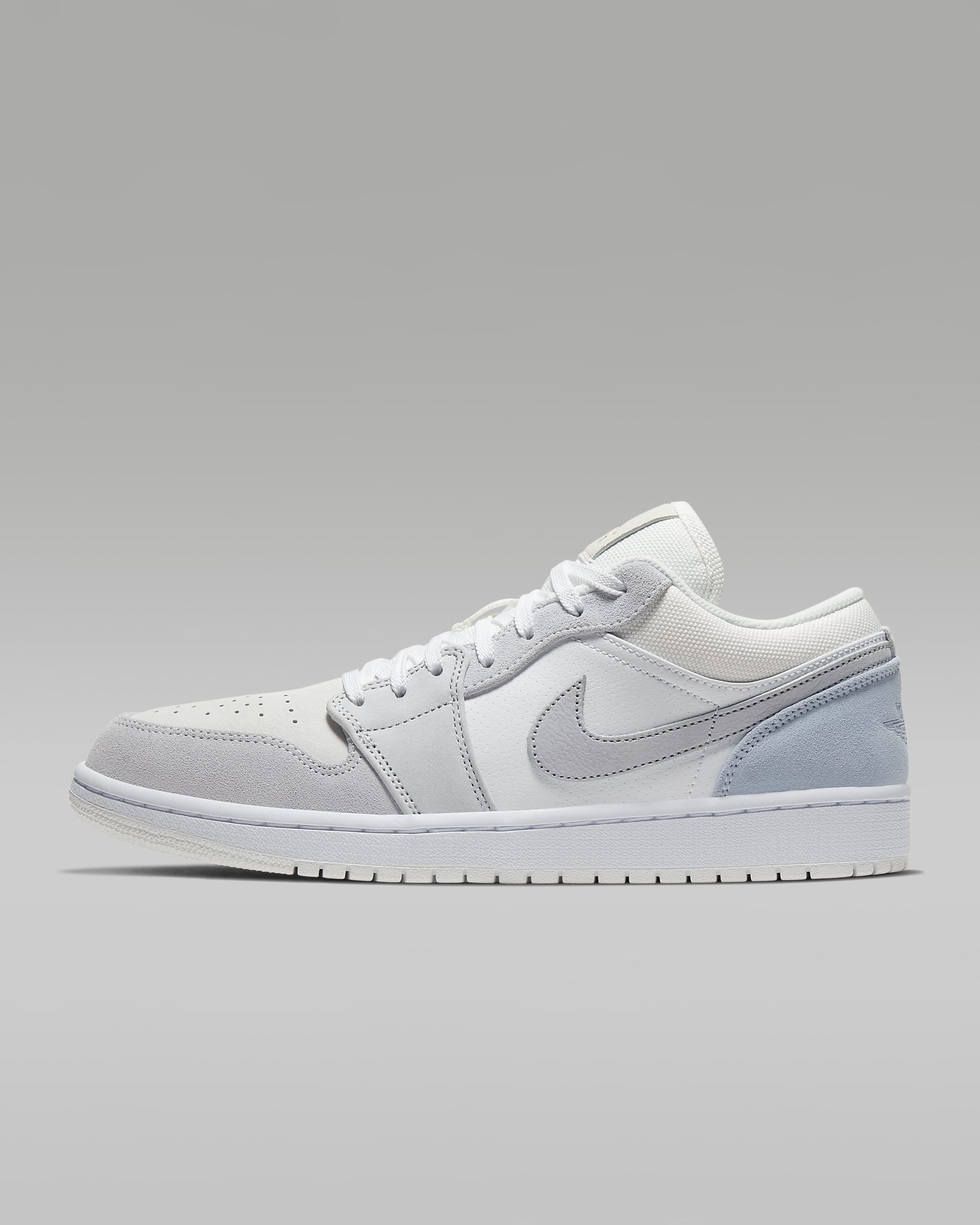 Sapatilhas Air Jordan 1 Low para homem - Branco/Cinzento Football/Branco Summit/Verde Sky