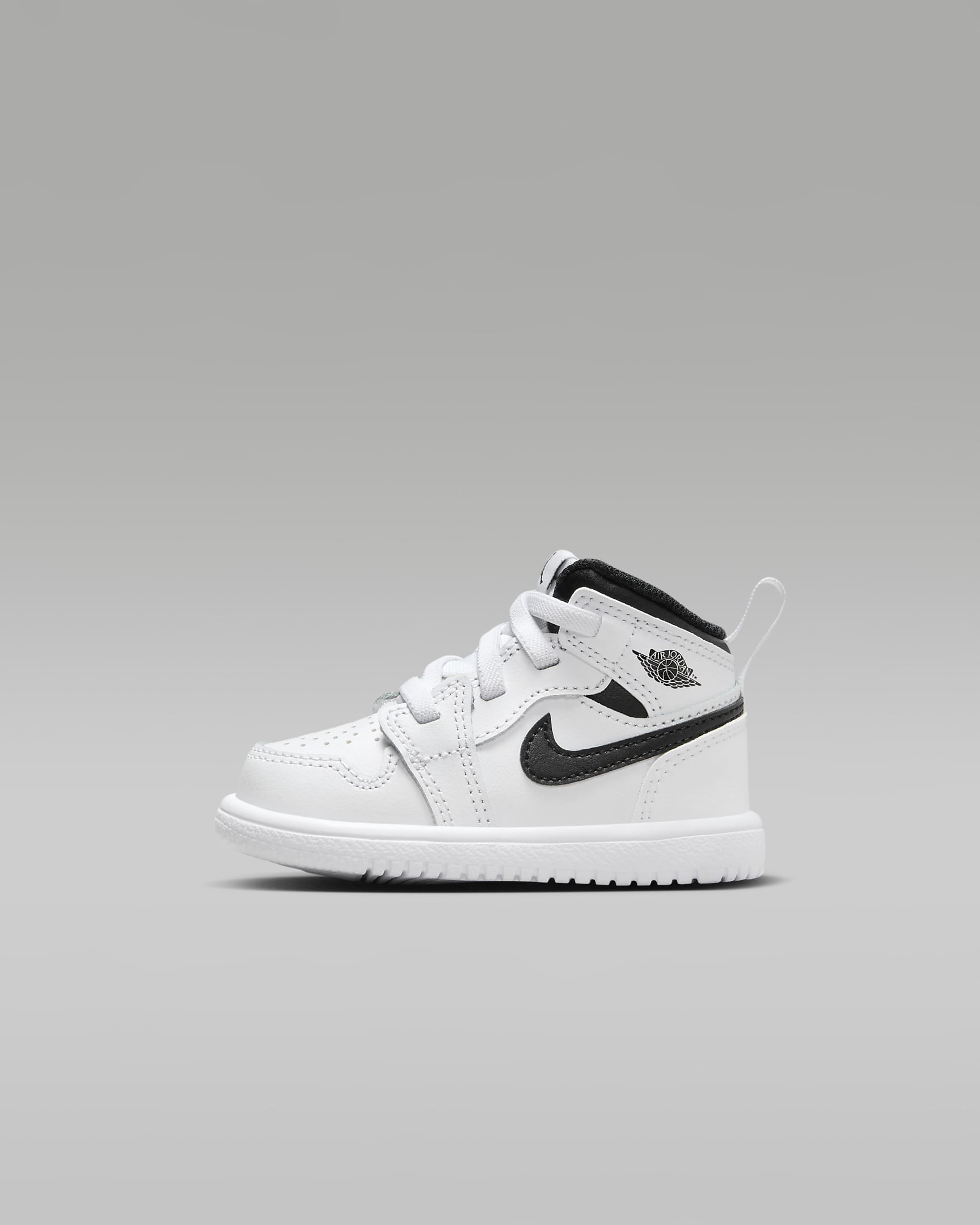 Jordan 1 Mid Alt-sko til babyer/småbørn - hvid/hvid/sort/sort