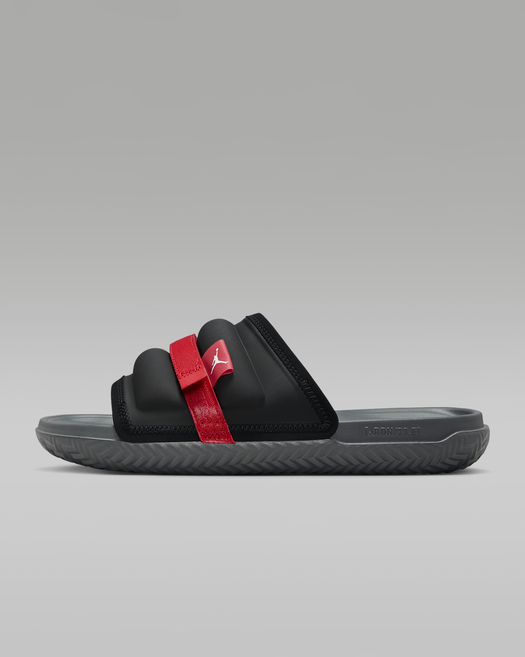 Jordan Super Play Men's Slides - Black/Iron Grey/Fire Red/White