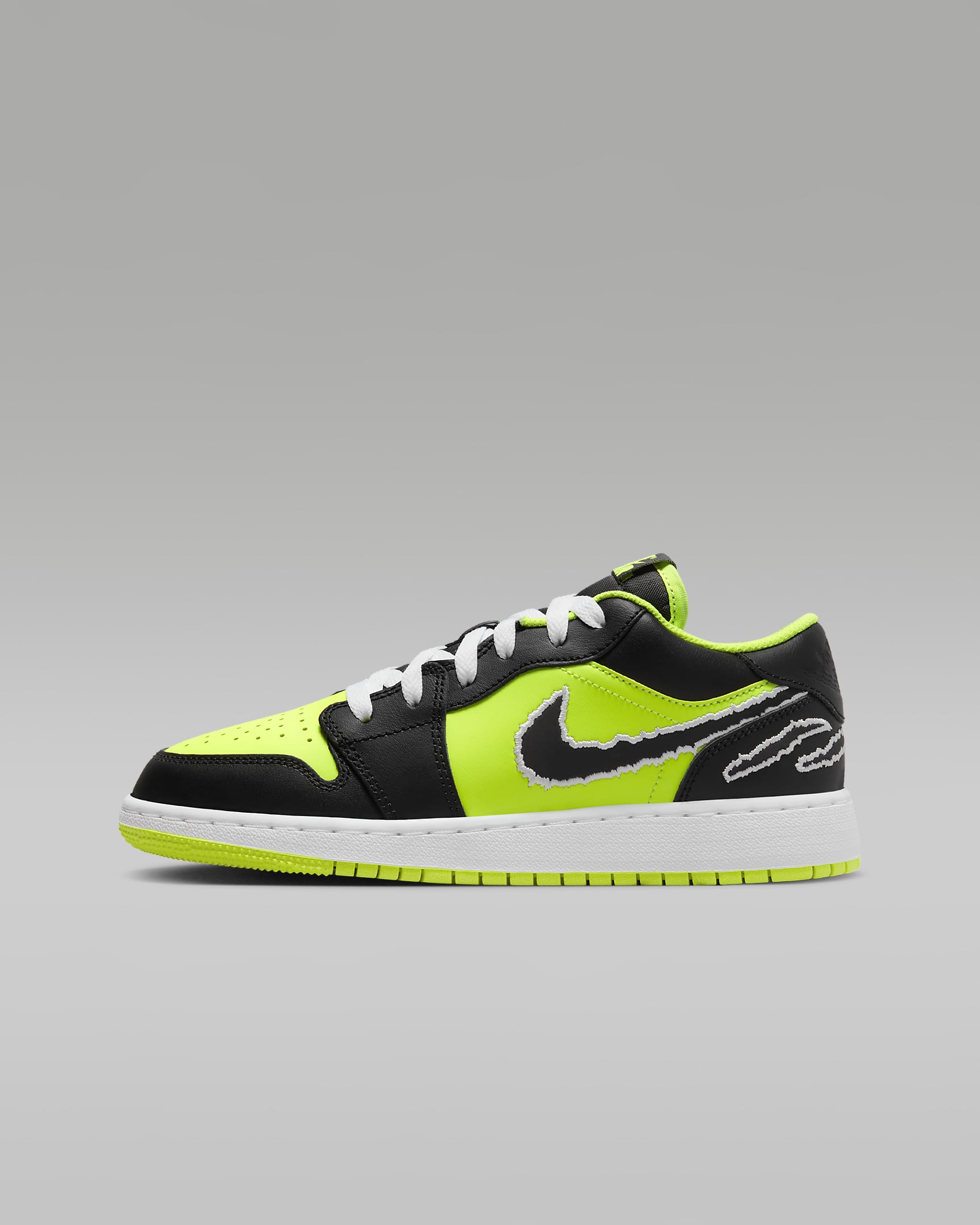 Air Jordan 1 低筒 SE 大童鞋款 - Volt/白色/黑色
