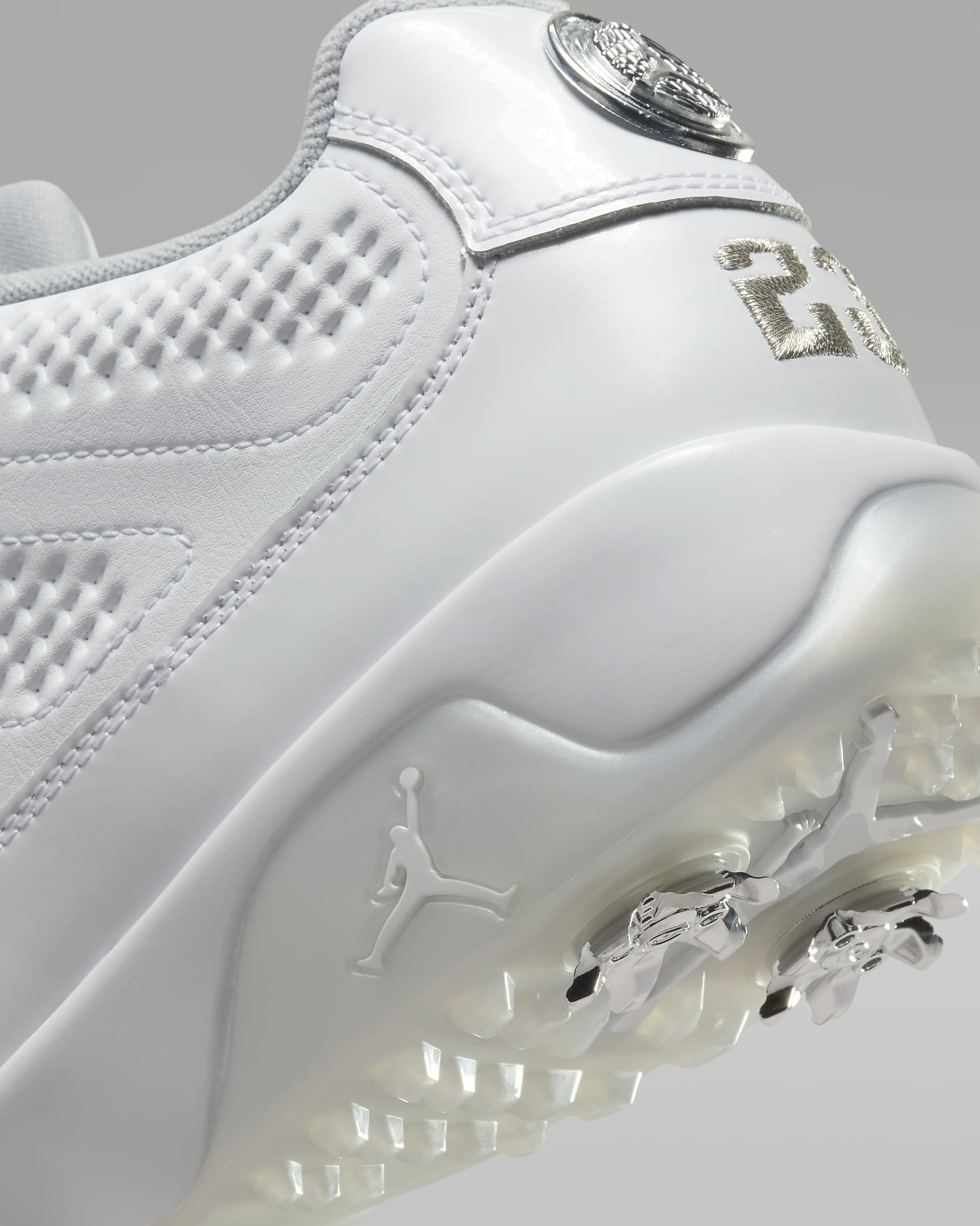 Air Jordan 9 NRG Golf Shoes - White/Wolf Grey/Metallic Silver